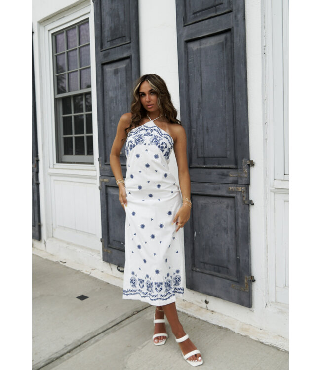 Porcelain Hearts Midi Dress