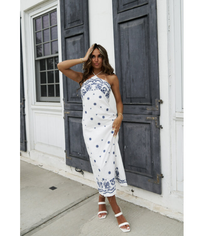 Porcelain Hearts Midi Dress