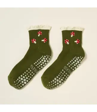 Mushroom Ruffle Grip Socks