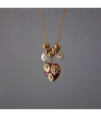 Blooming Heart Charm Necklace