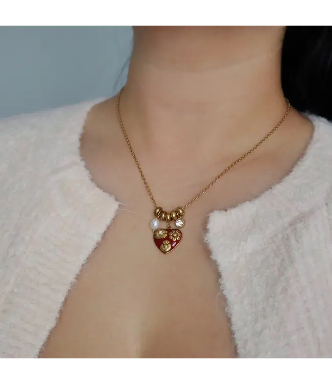 Blooming Heart Charm Necklace