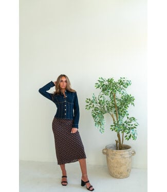 Rosewood Plaid Midi Skirt