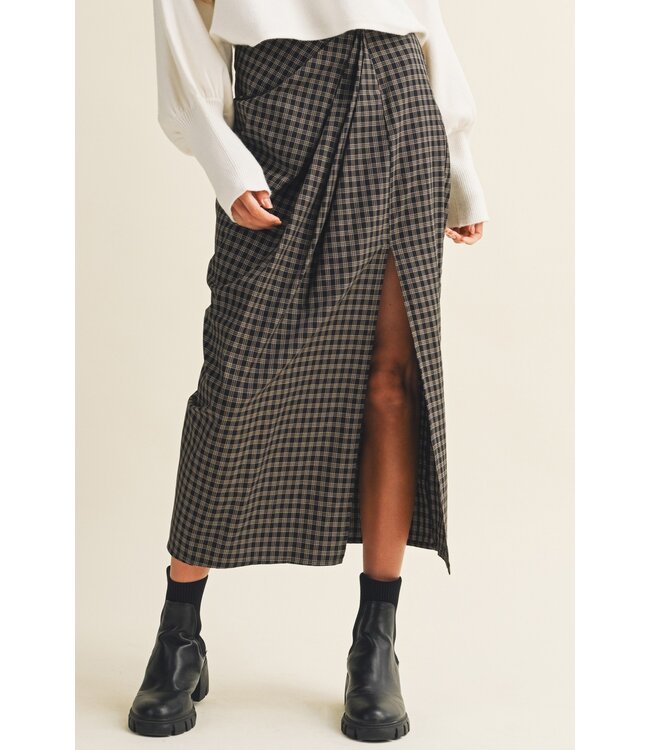 Sutton Plaid Midi Skirt