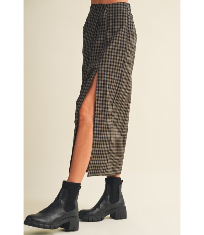 Sutton Plaid Midi Skirt