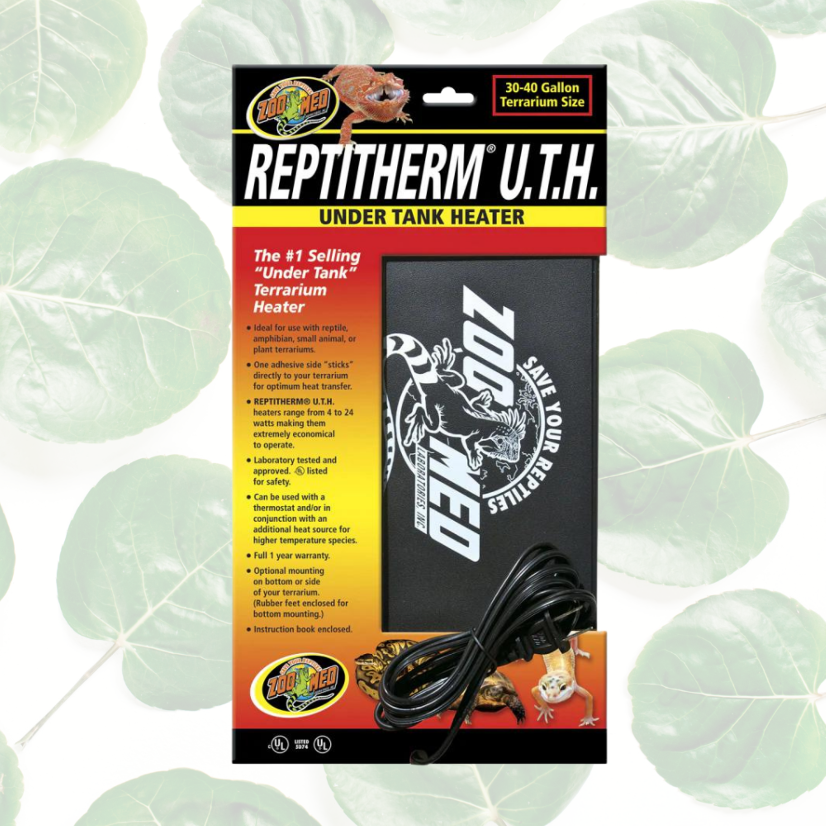 Zoo Med ReptiTherm Undertank Heater 30-40gal 8" X 12"