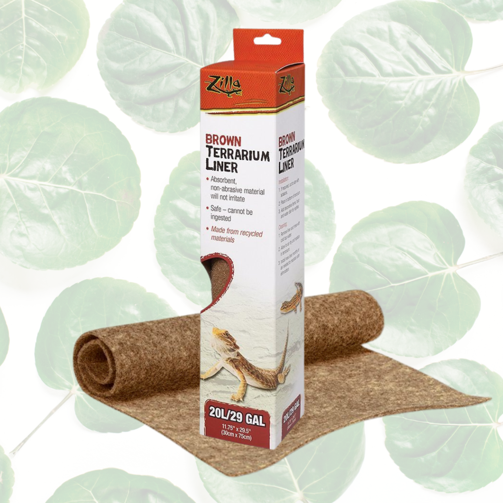 Zilla Terrarium Liner Brown 20gal L/29 30" x 12"