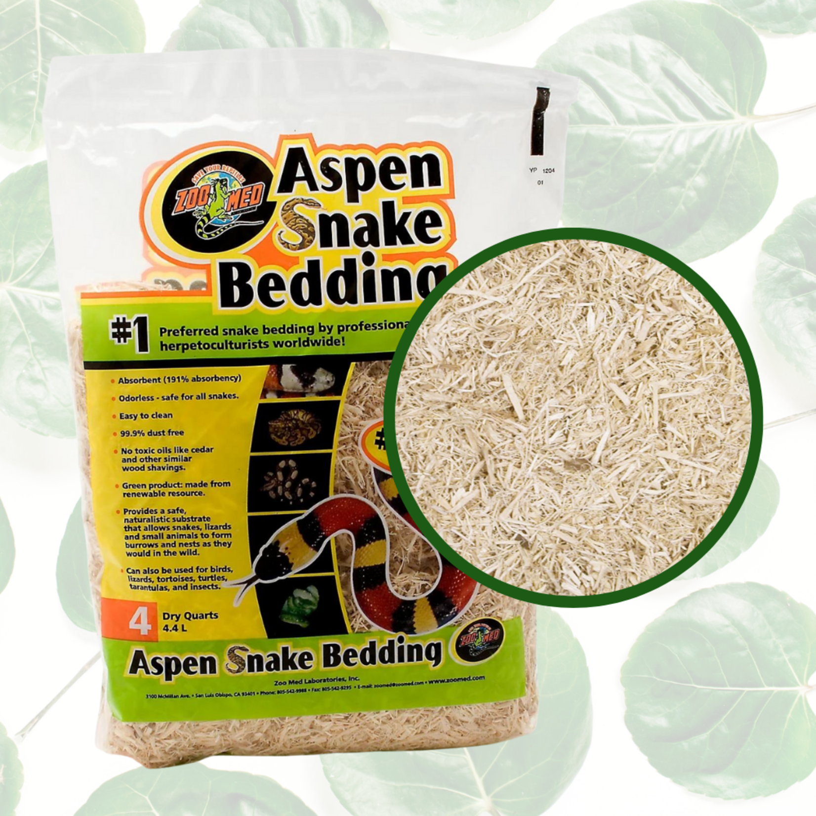 Zoo Med Aspen Snake Bedding 4qt