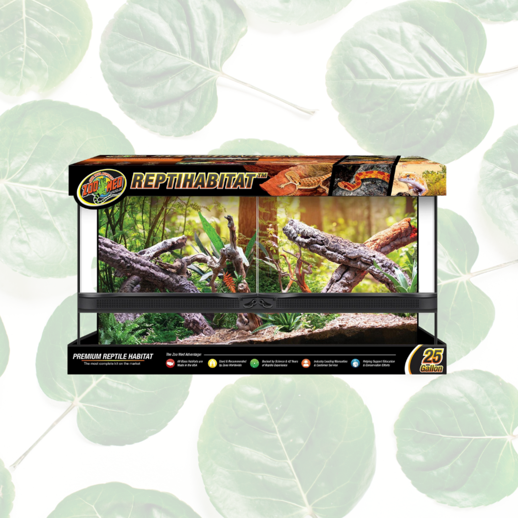 Zoo Med Double Door Terrarium 25gal 30 x 12 x 16"