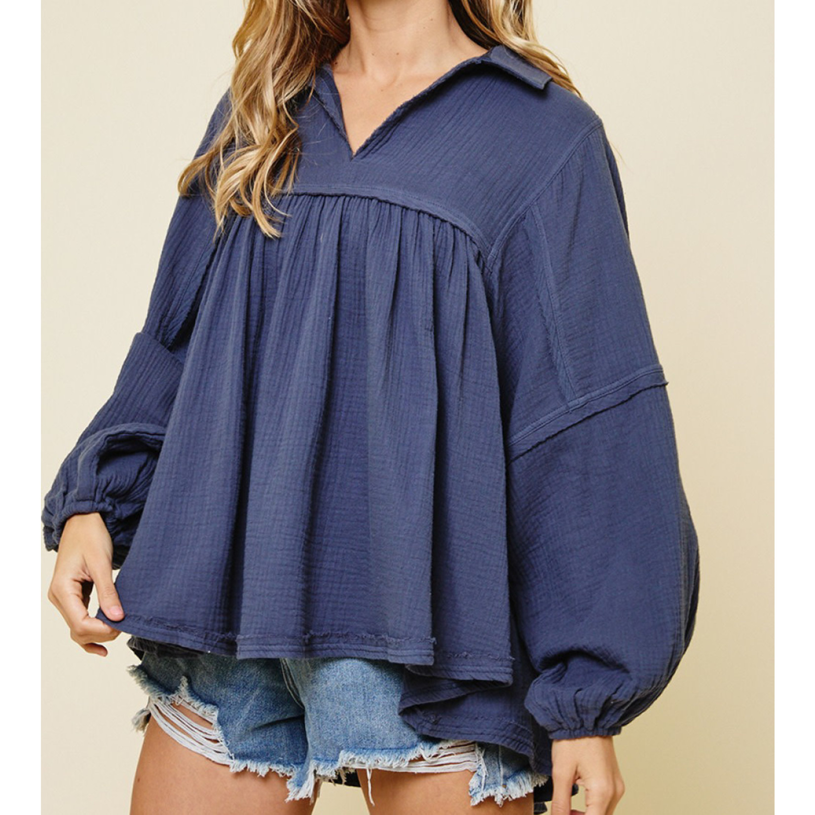 Long Sleeve Gauze Top - Paws \u0026 Boots 