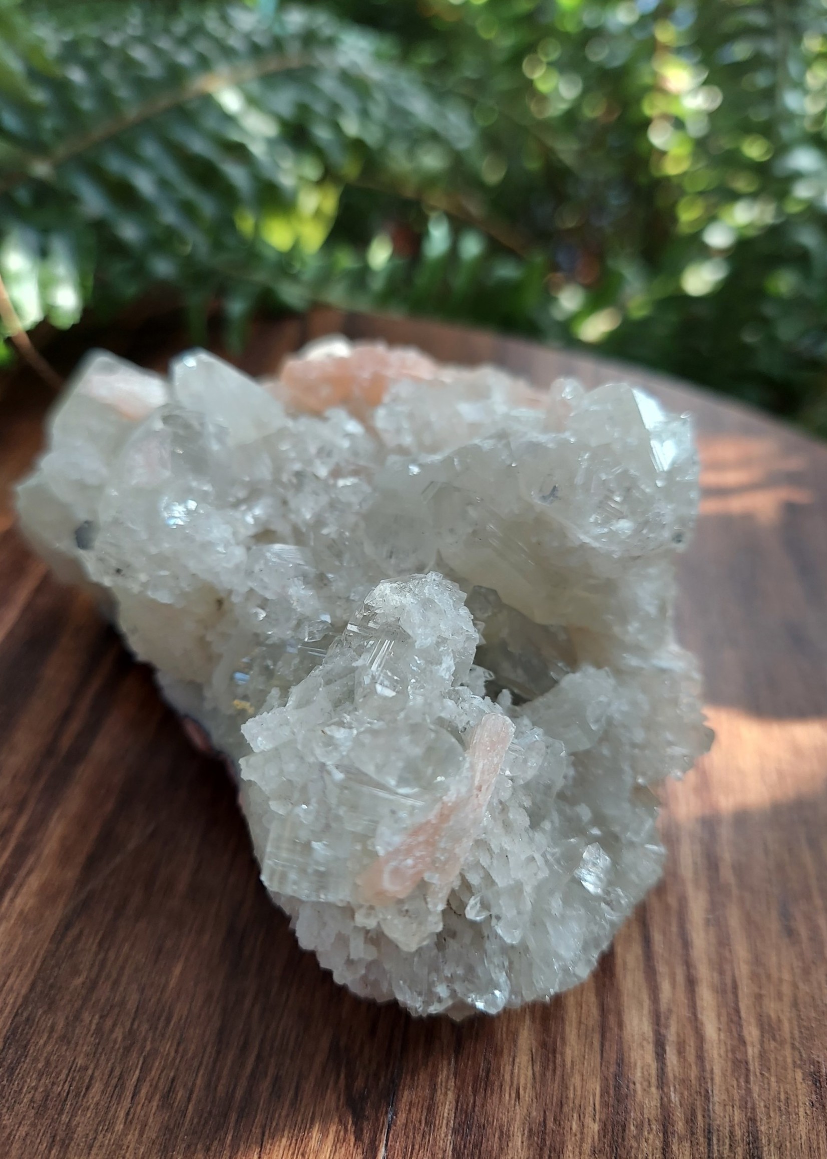 Apophyllite Cluster w/ Cobaltoan Calcite & Peach Stilbite