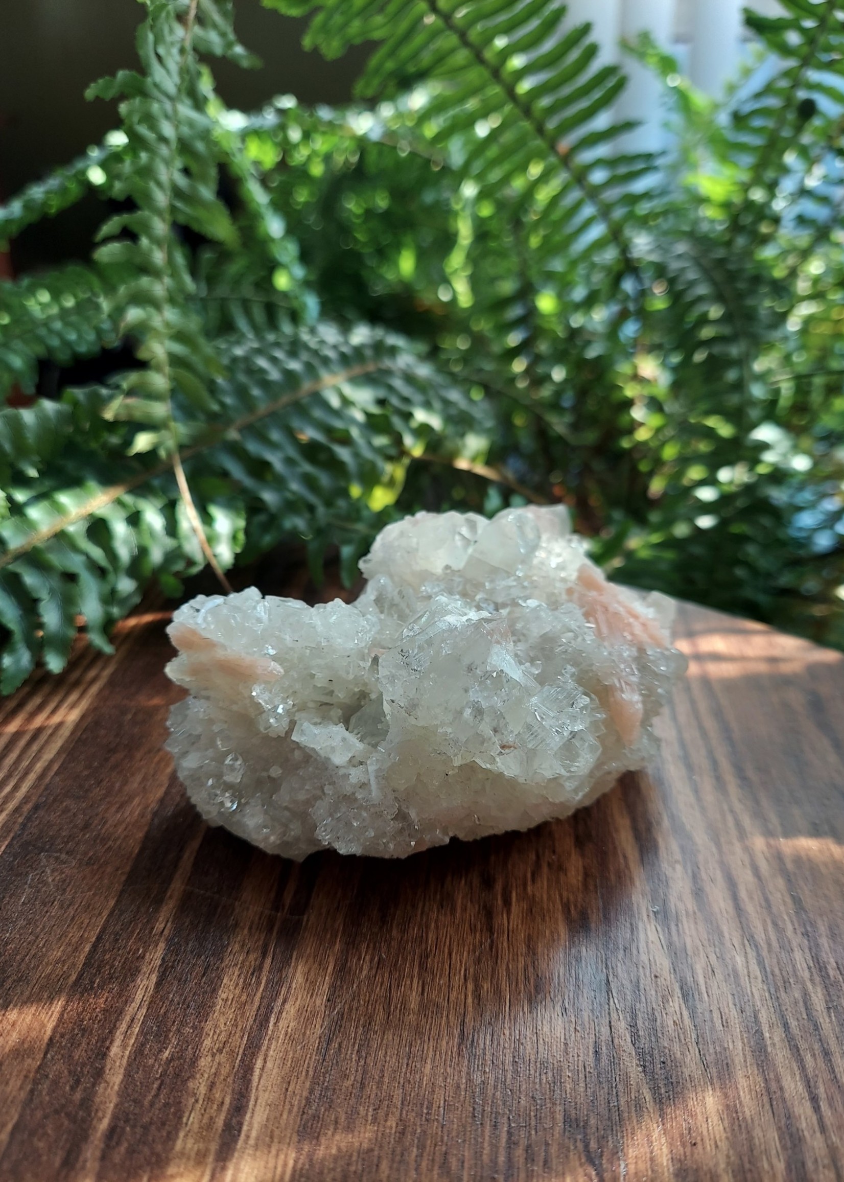 Apophyllite Cluster w/ Cobaltoan Calcite & Peach Stilbite