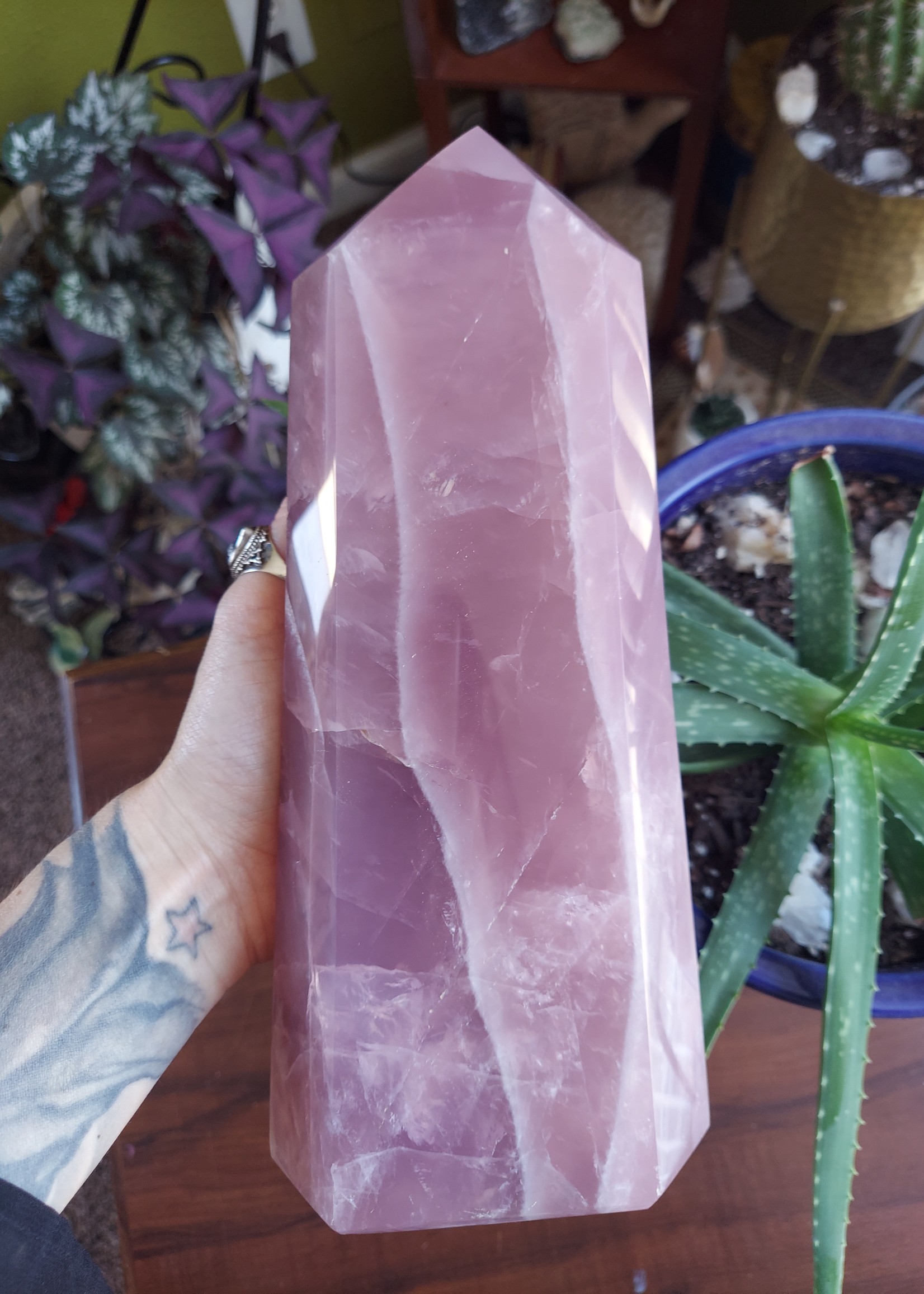 Lavender Rose Quartz Tower