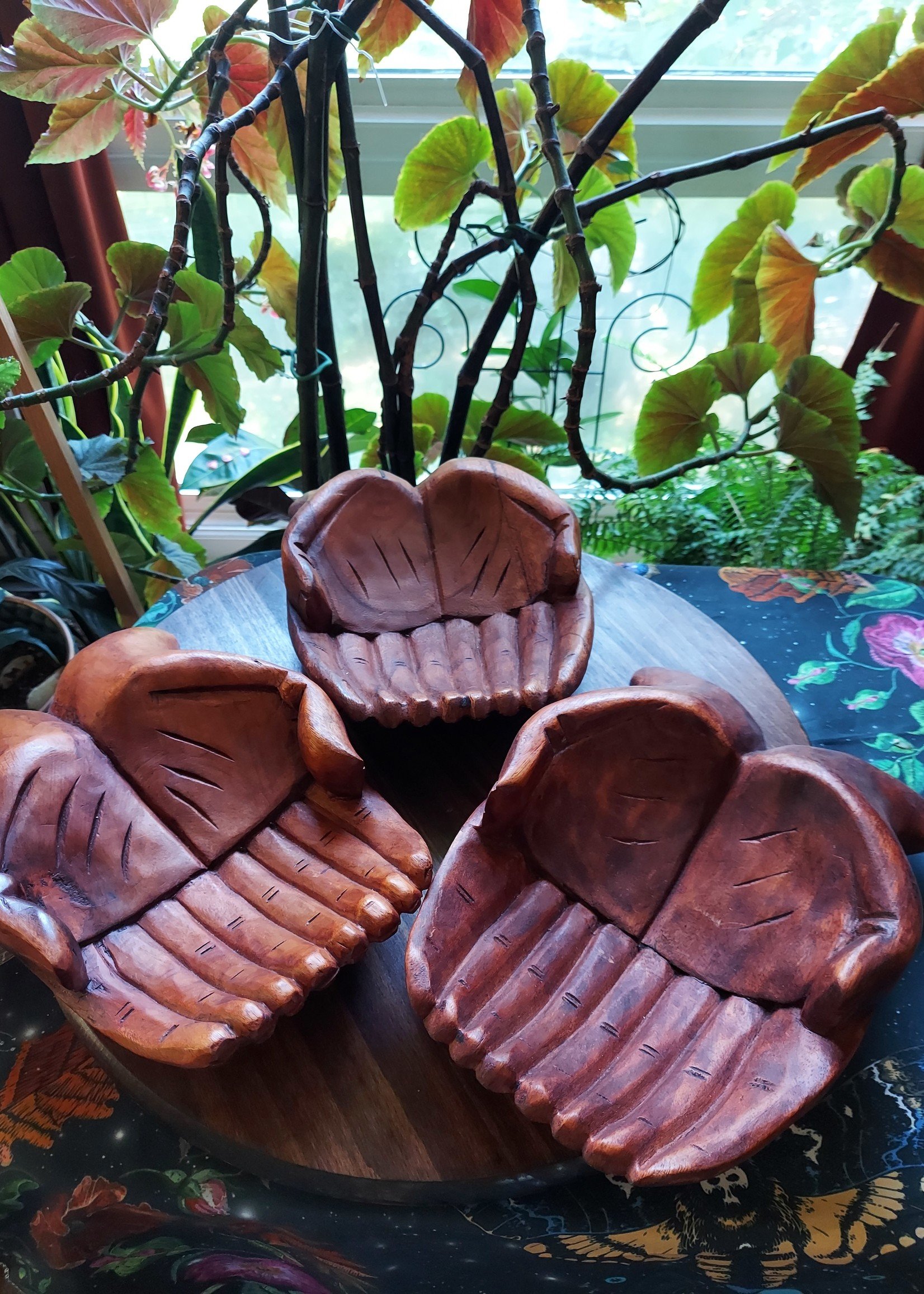 Wooden hand bowl