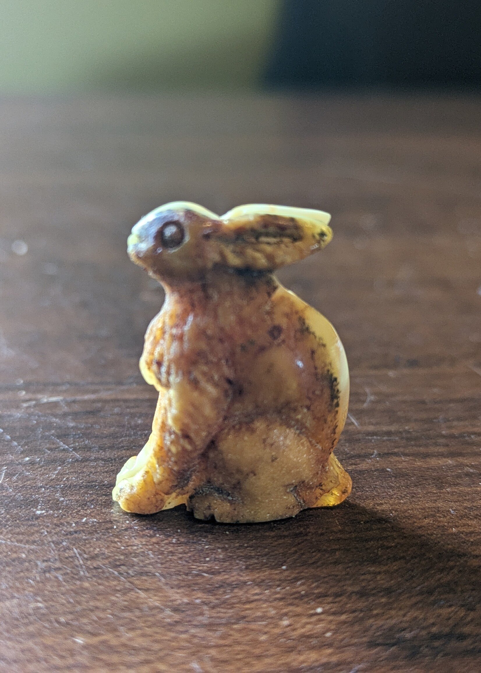 Amber Bunny Carving