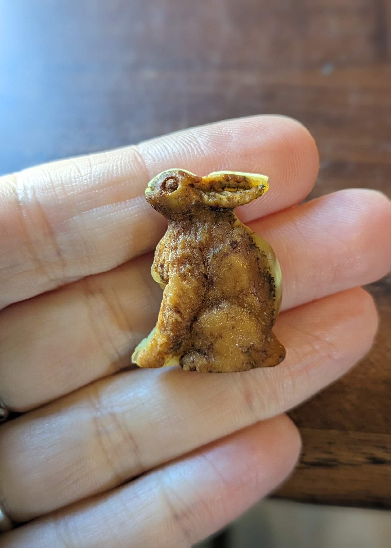 Amber Bunny Carving