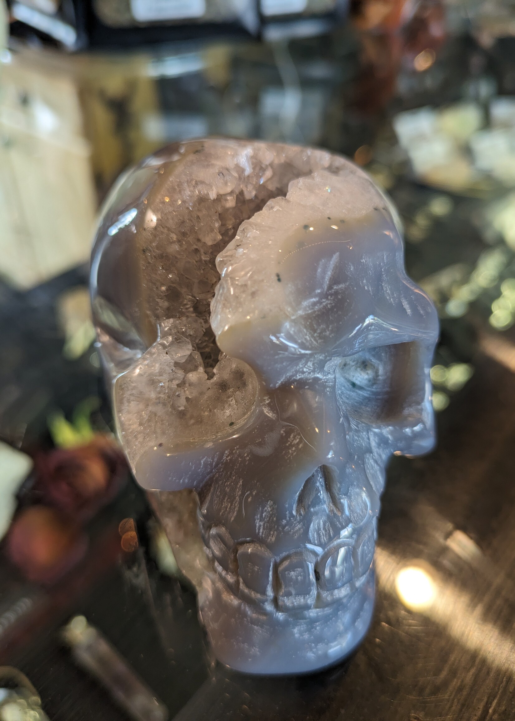 Agate Drusy Skull