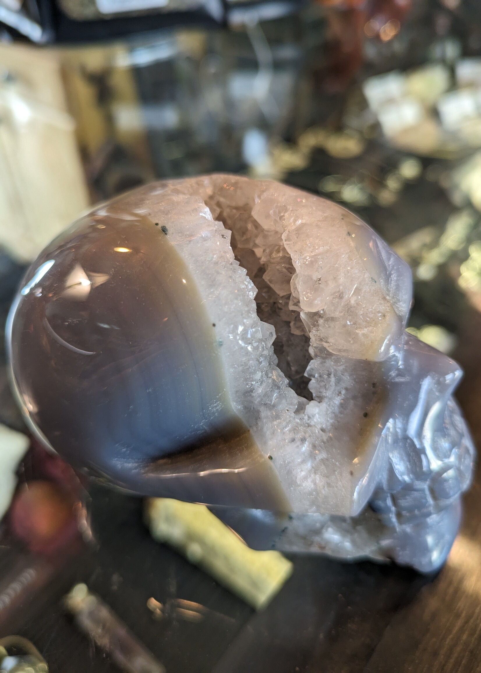Agate Drusy Skull