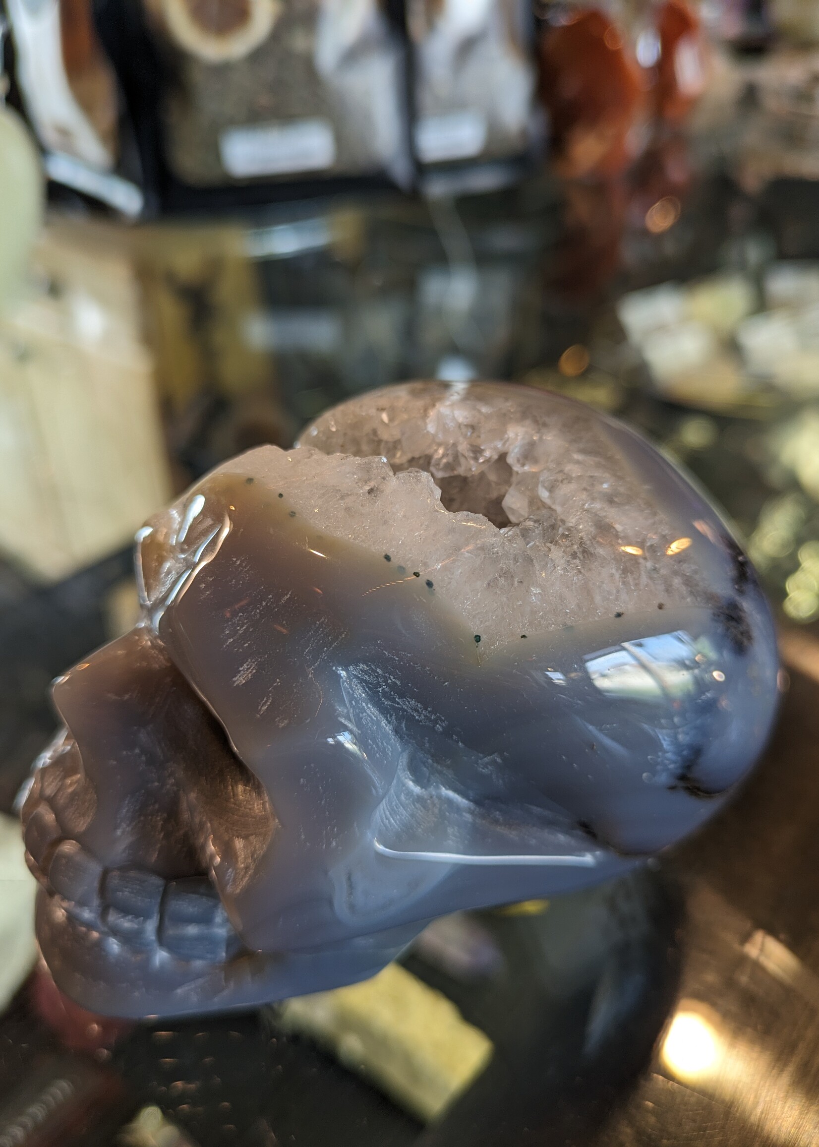 Agate Drusy Skull