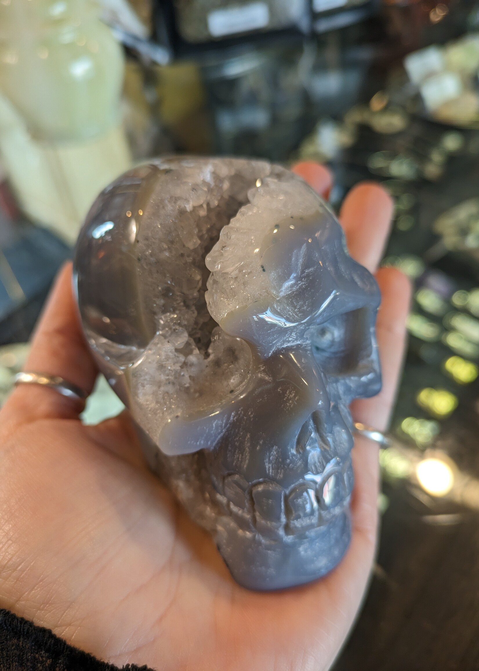 Agate Drusy Skull