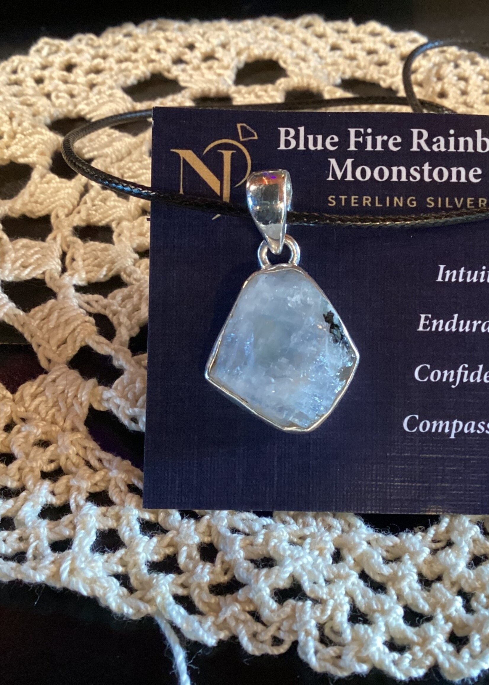 Raw Rainbow Moonstone Necklace