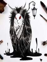 Annabelle Lewis Mothman  Art Print by Annabelle Lewis