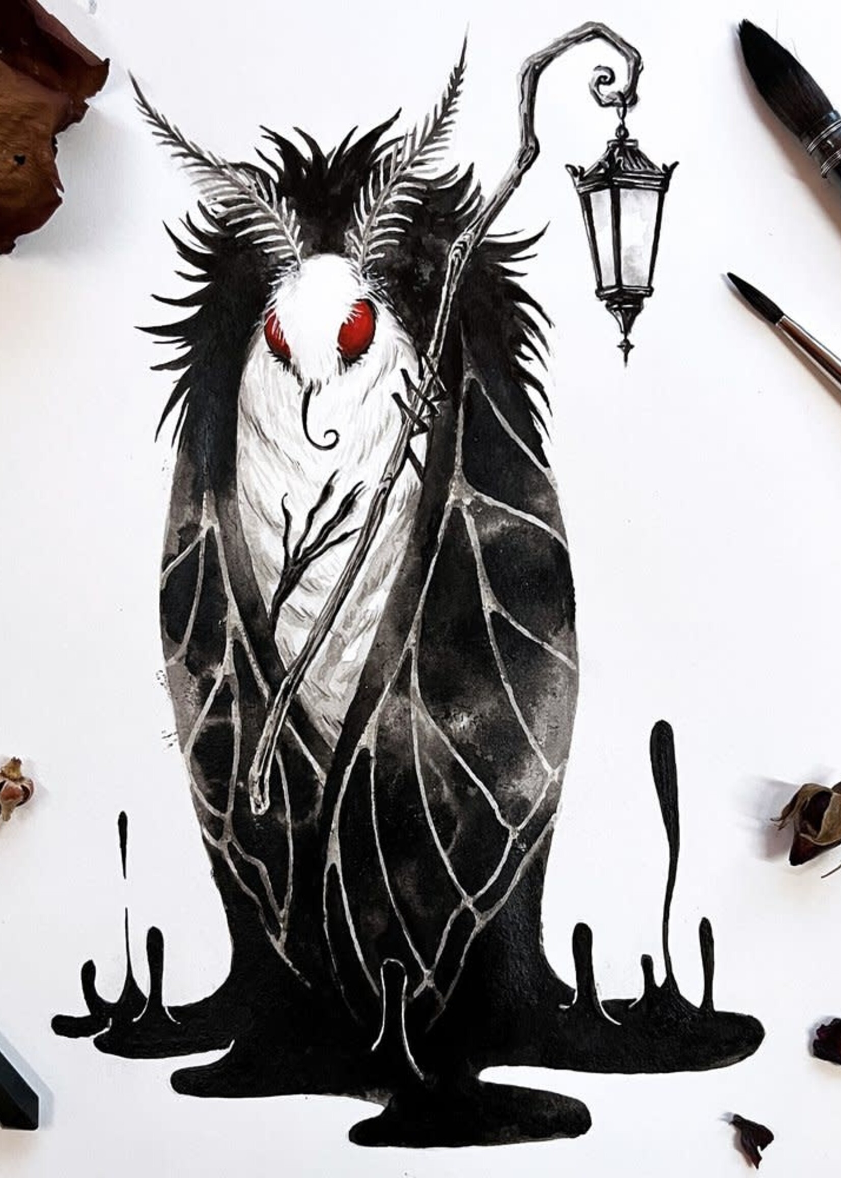 Annabelle Lewis Mothman  Art Print by Annabelle Lewis