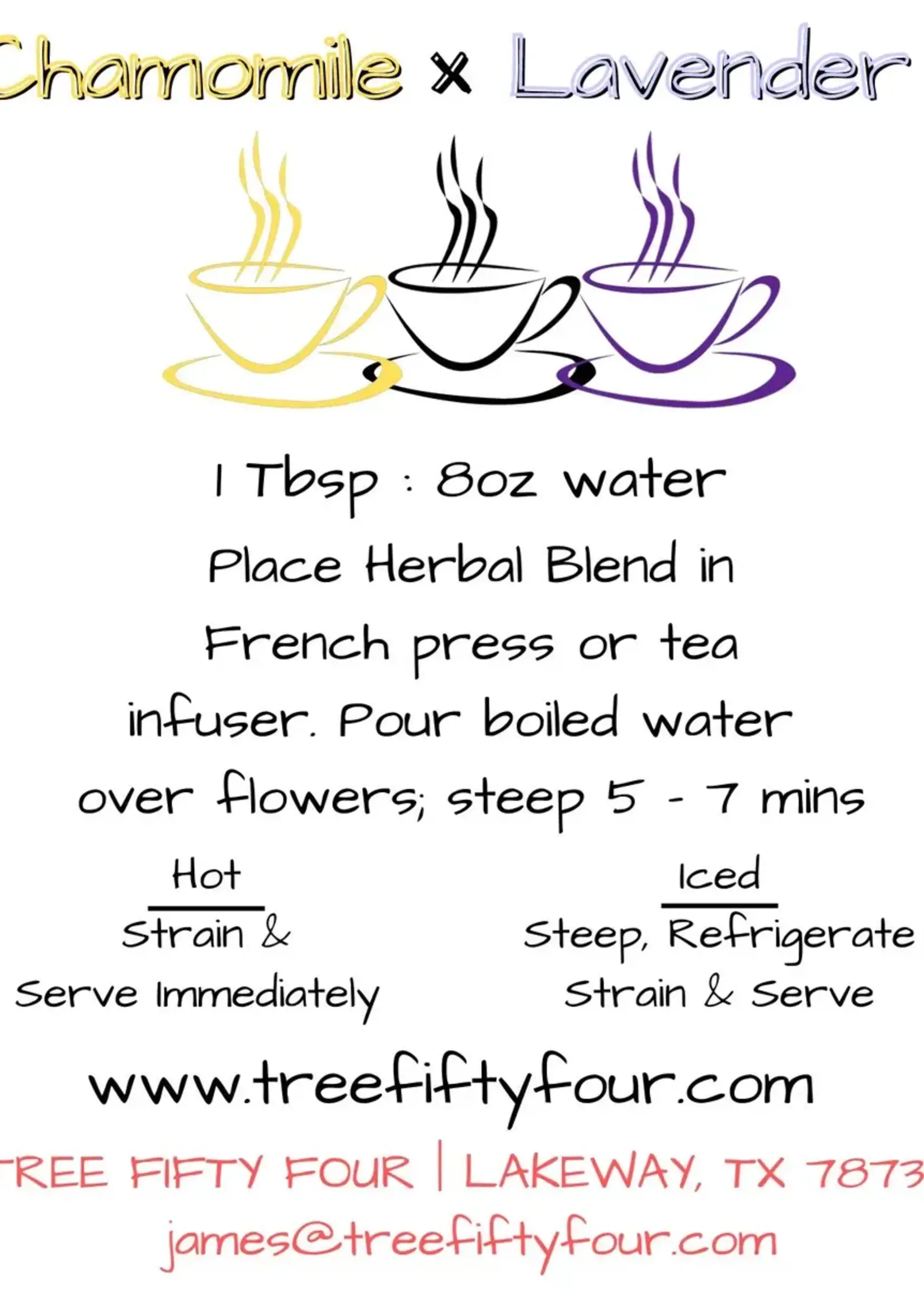 Tree Fifty Four Chamomile & Lavender Herbal Tea Sachet Medium