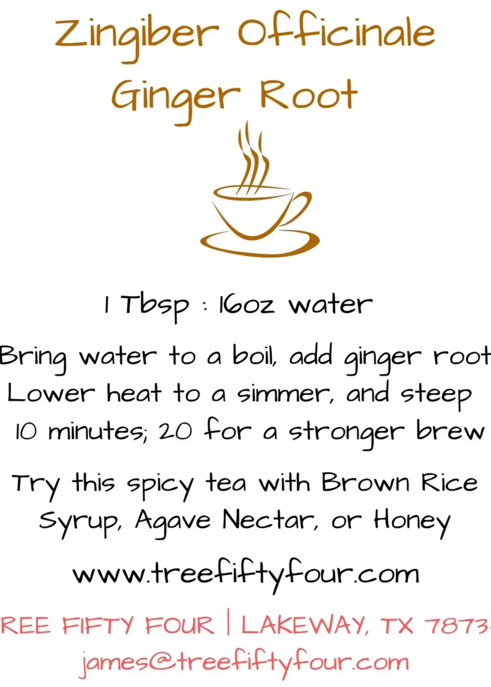 Tree Fifty Four Ginger Root Sachet