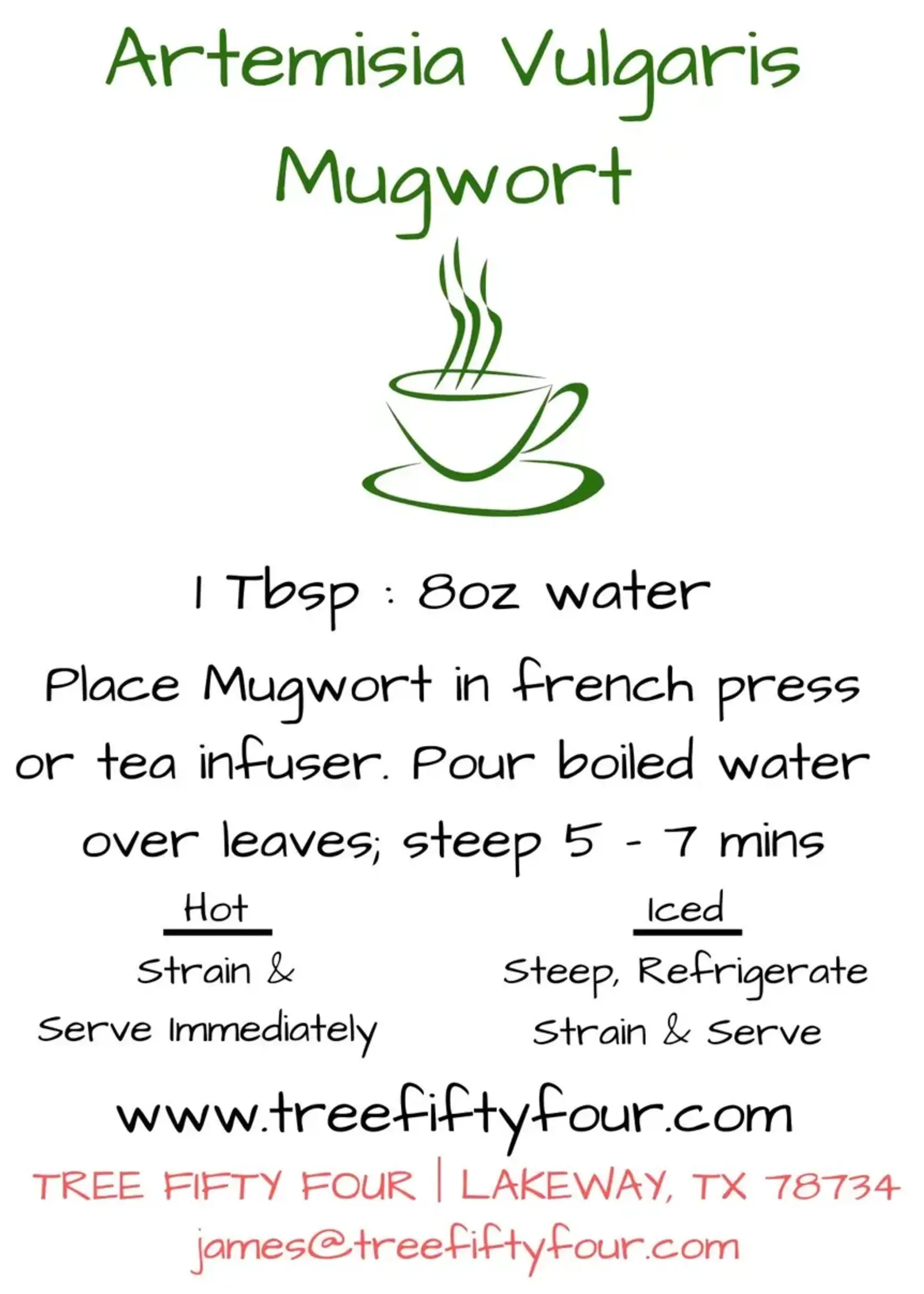 Tree Fifty Four Mugwort Sachet Medium