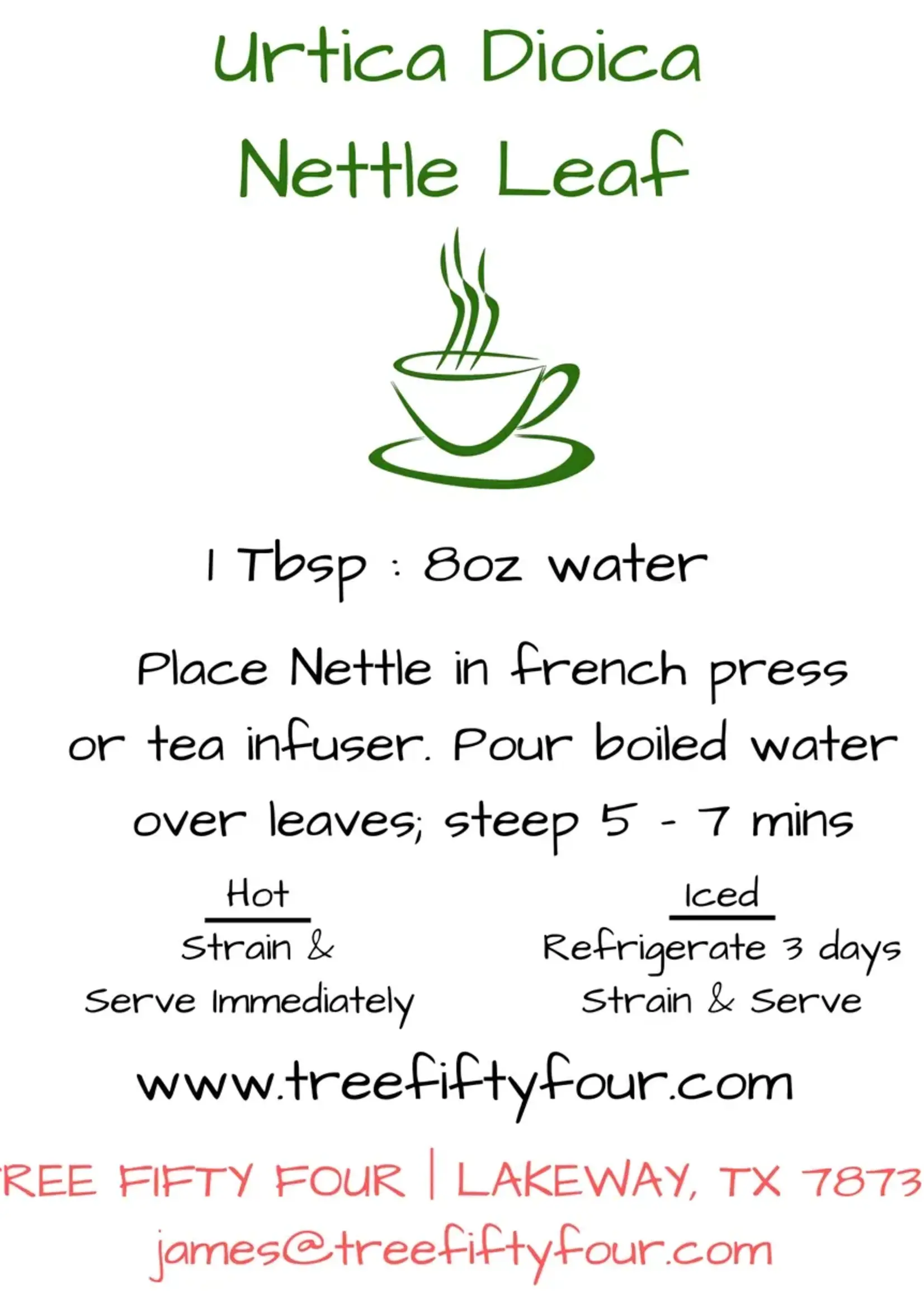 Tree Fifty Four Nettle Leaf Sachet