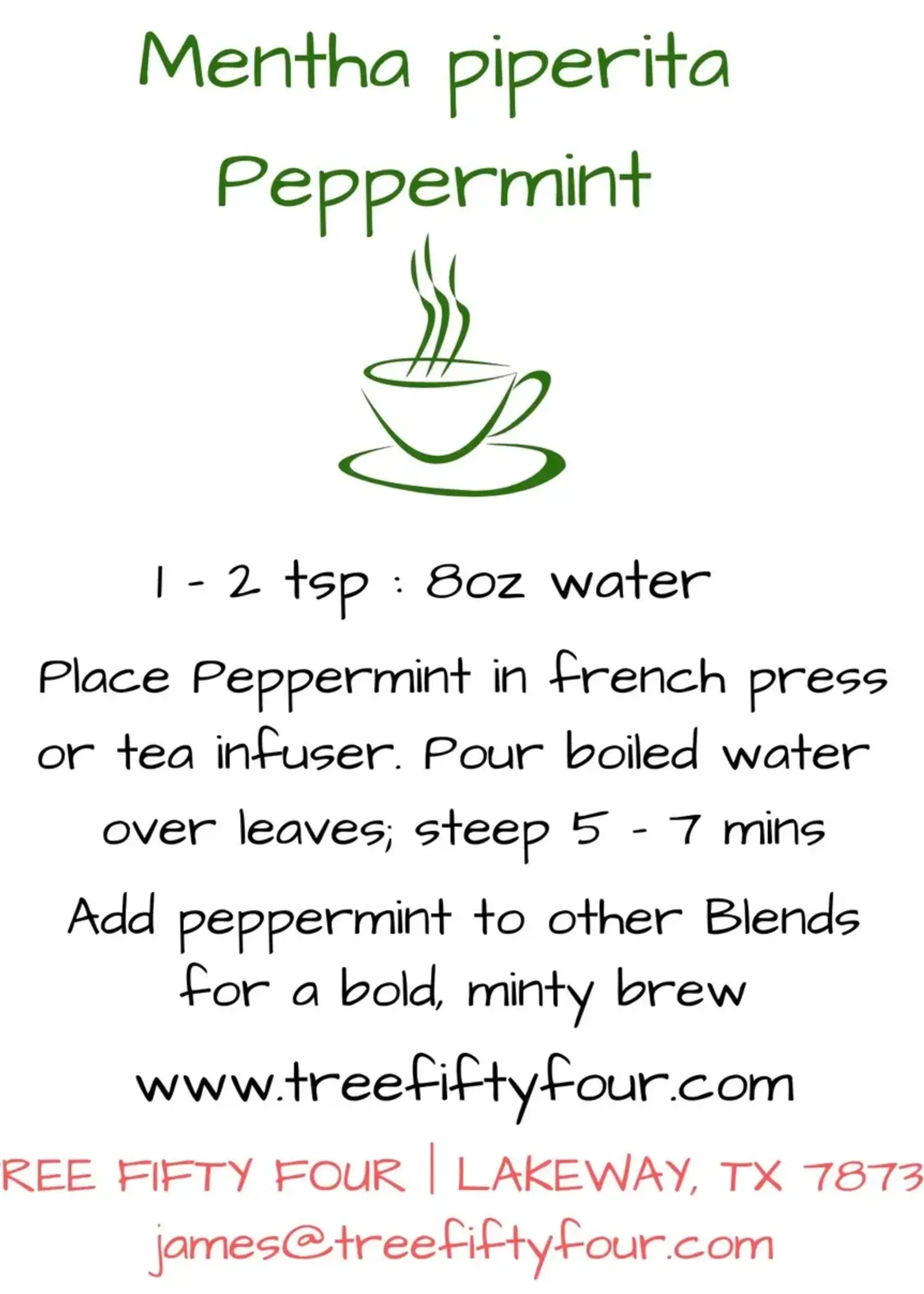 Tree Fifty Four Peppermint Sachet