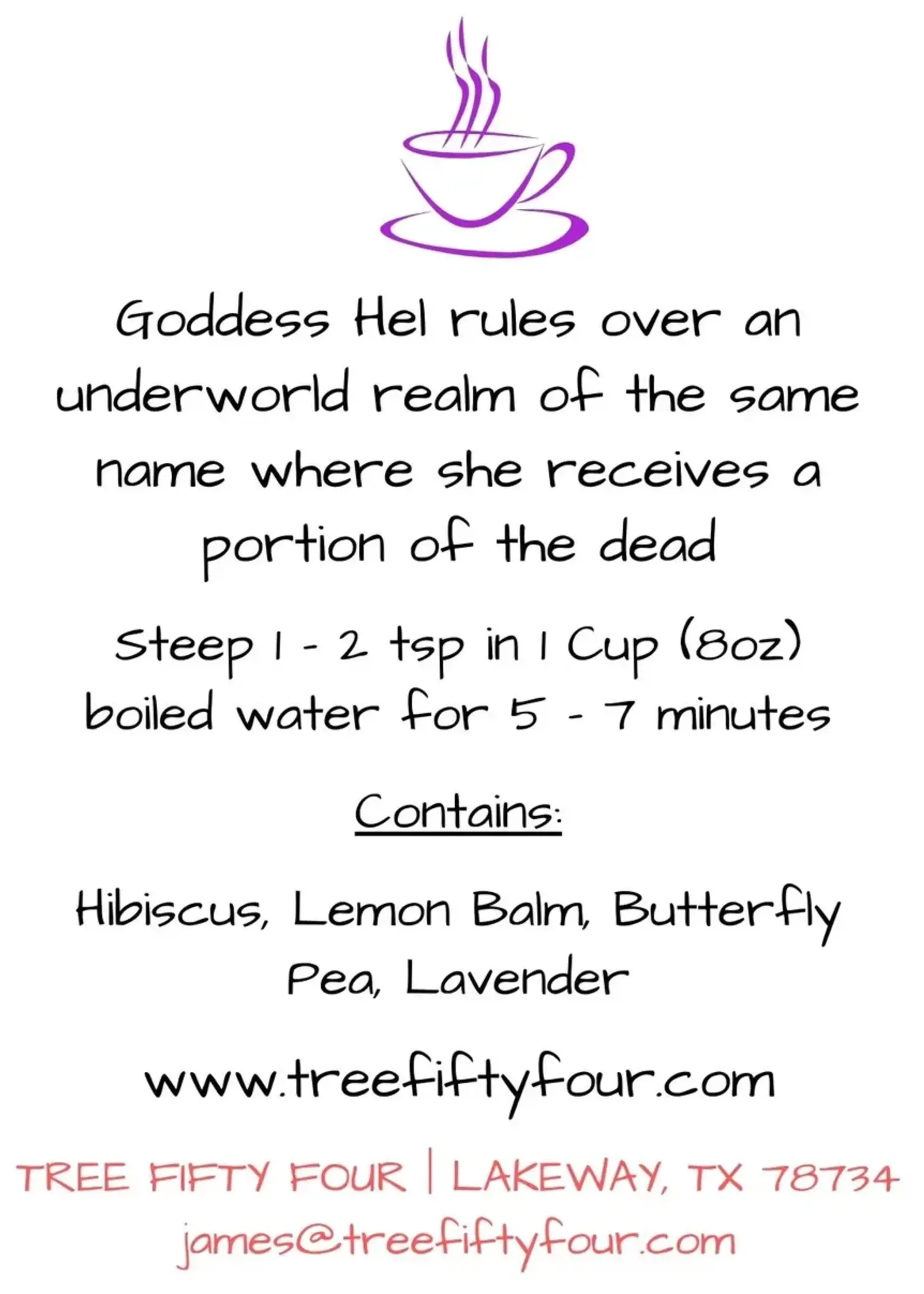 Tree Fifty Four Hel's Herbal Tea Sachet