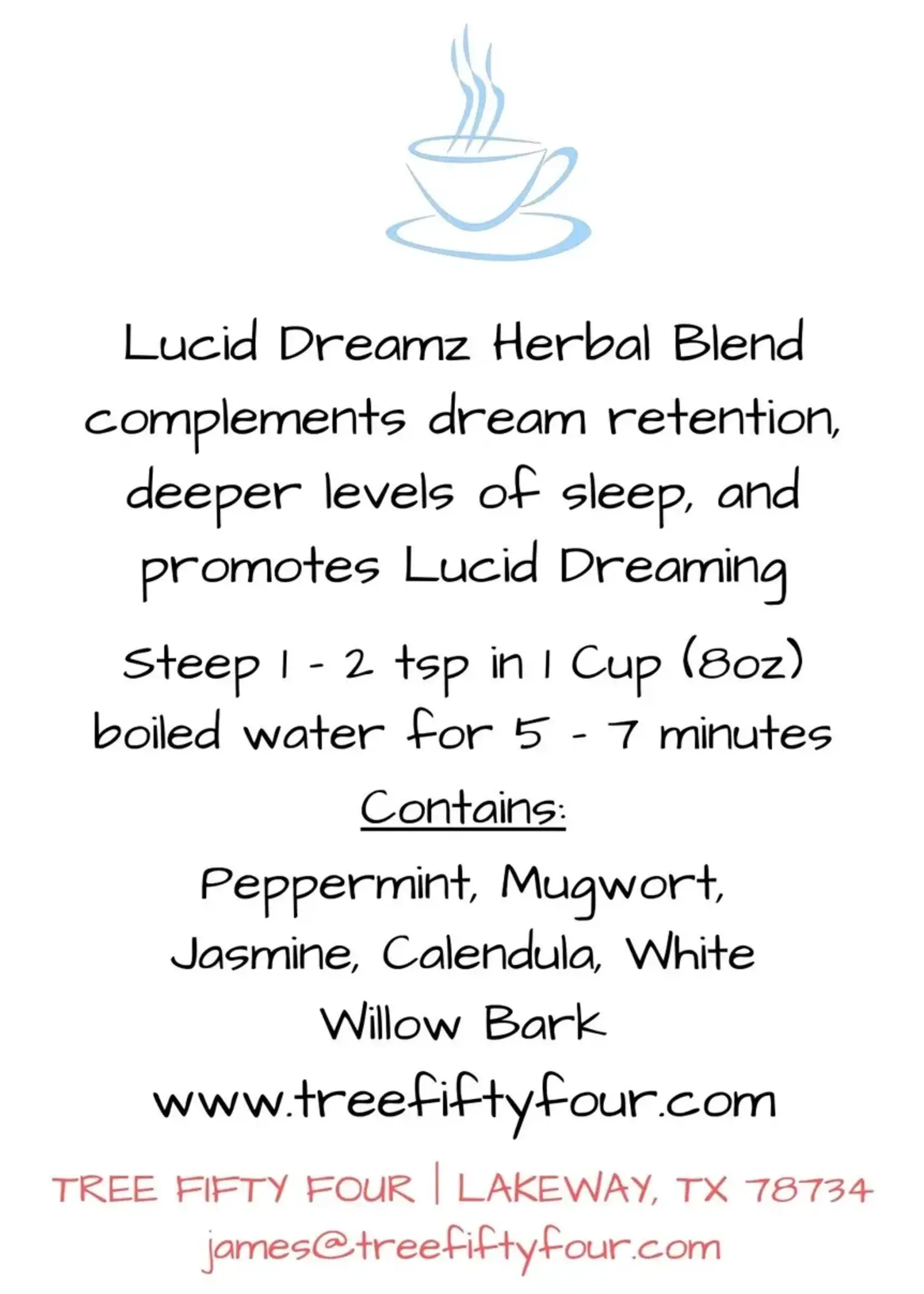 Tree Fifty Four Lucid Dreamz Herbal Tea Sachet
