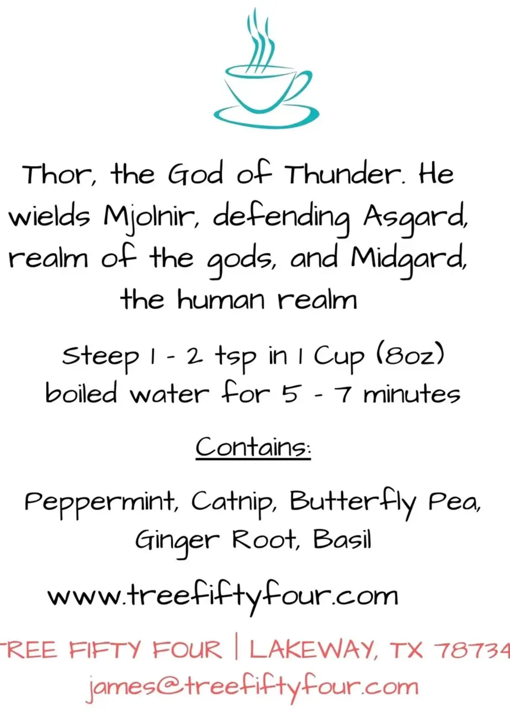 Tree Fifty Four Thor's Herbal Tea Sachet