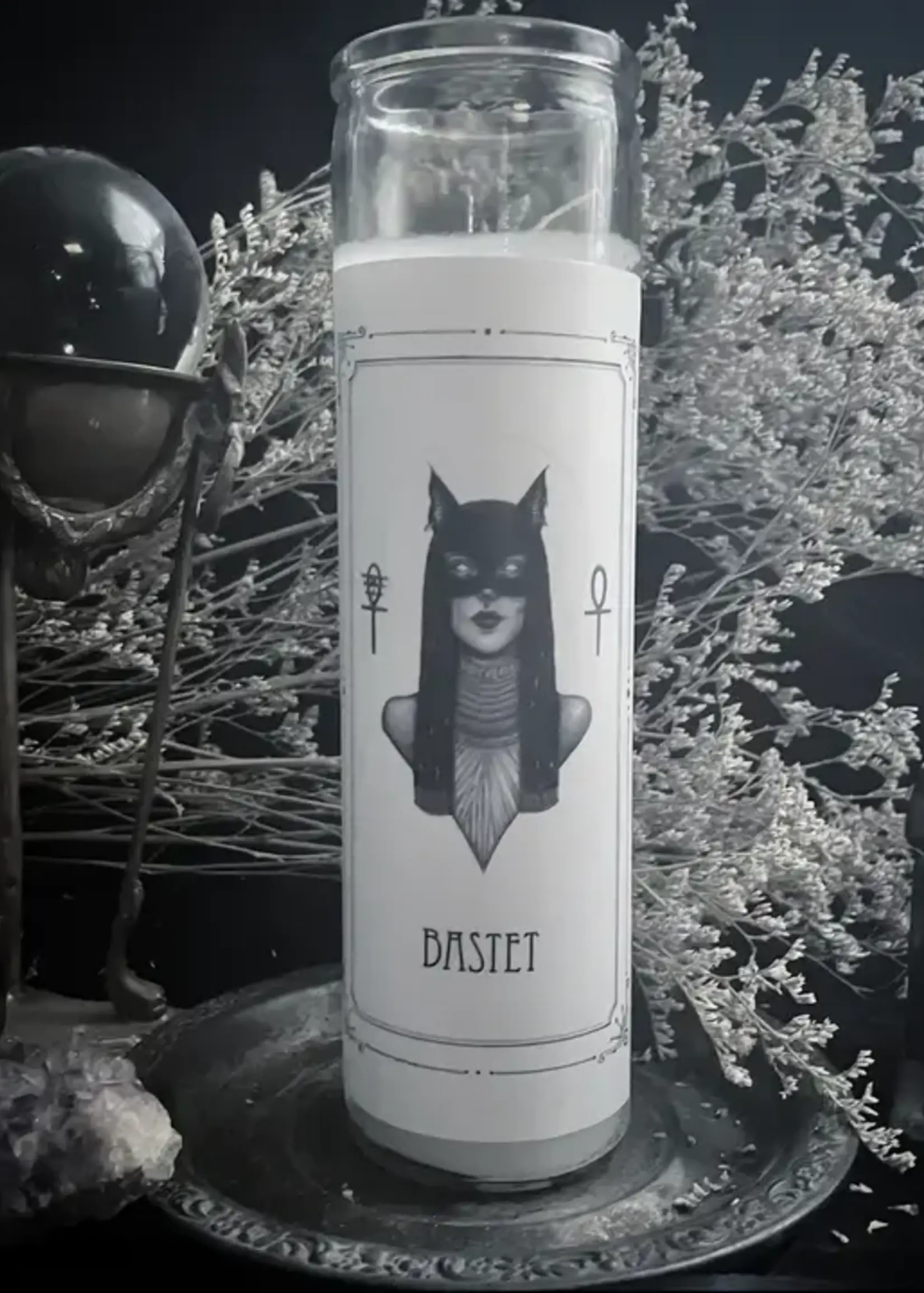 Caitlin McCarthy Art Bastet Altar Candle -Caitlin McCarthy Art