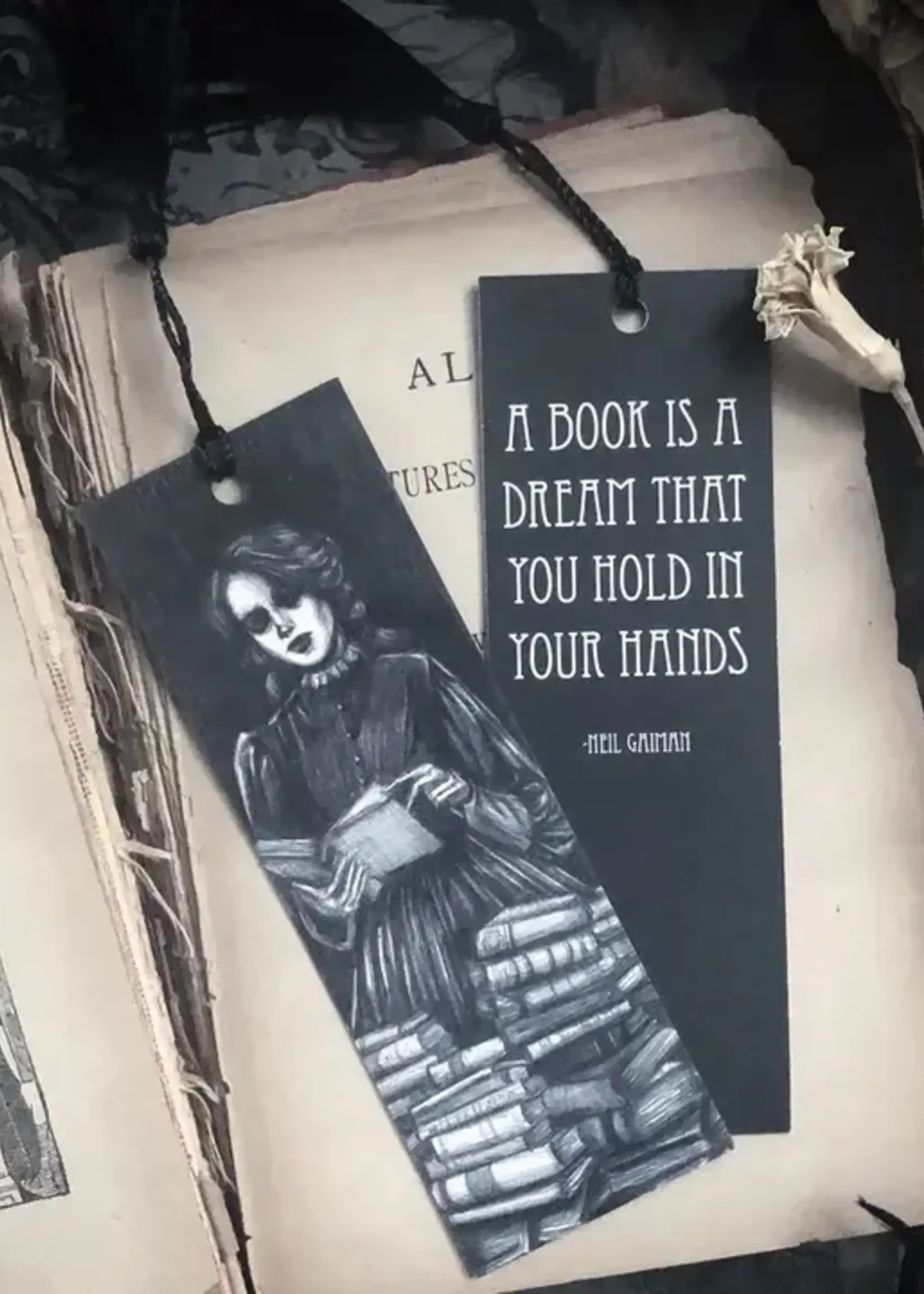 Caitlin McCarthy Art Bury Me in Books Bookmark by Caitlin McCarthy
