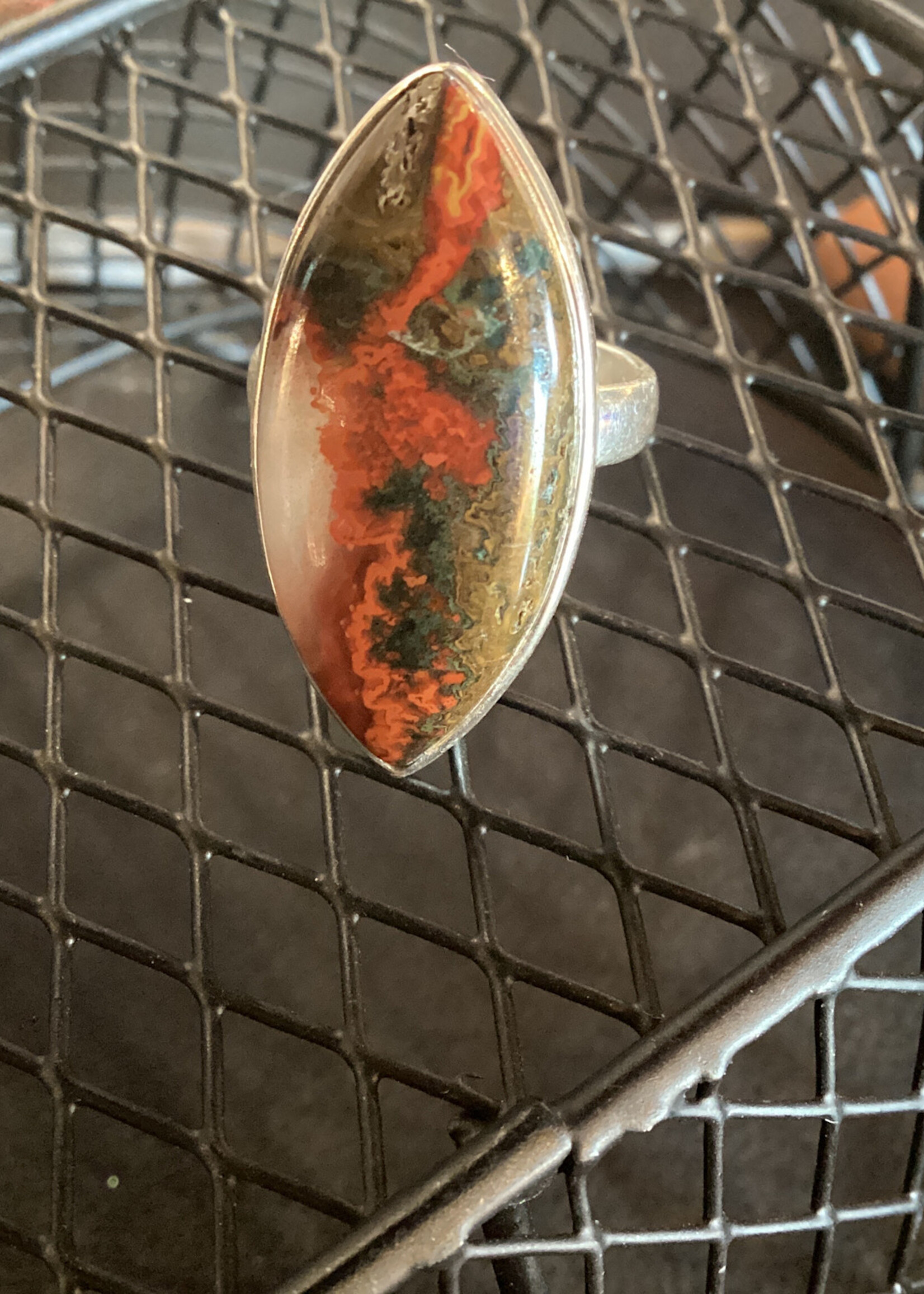 Seam Agate Ring Size 6