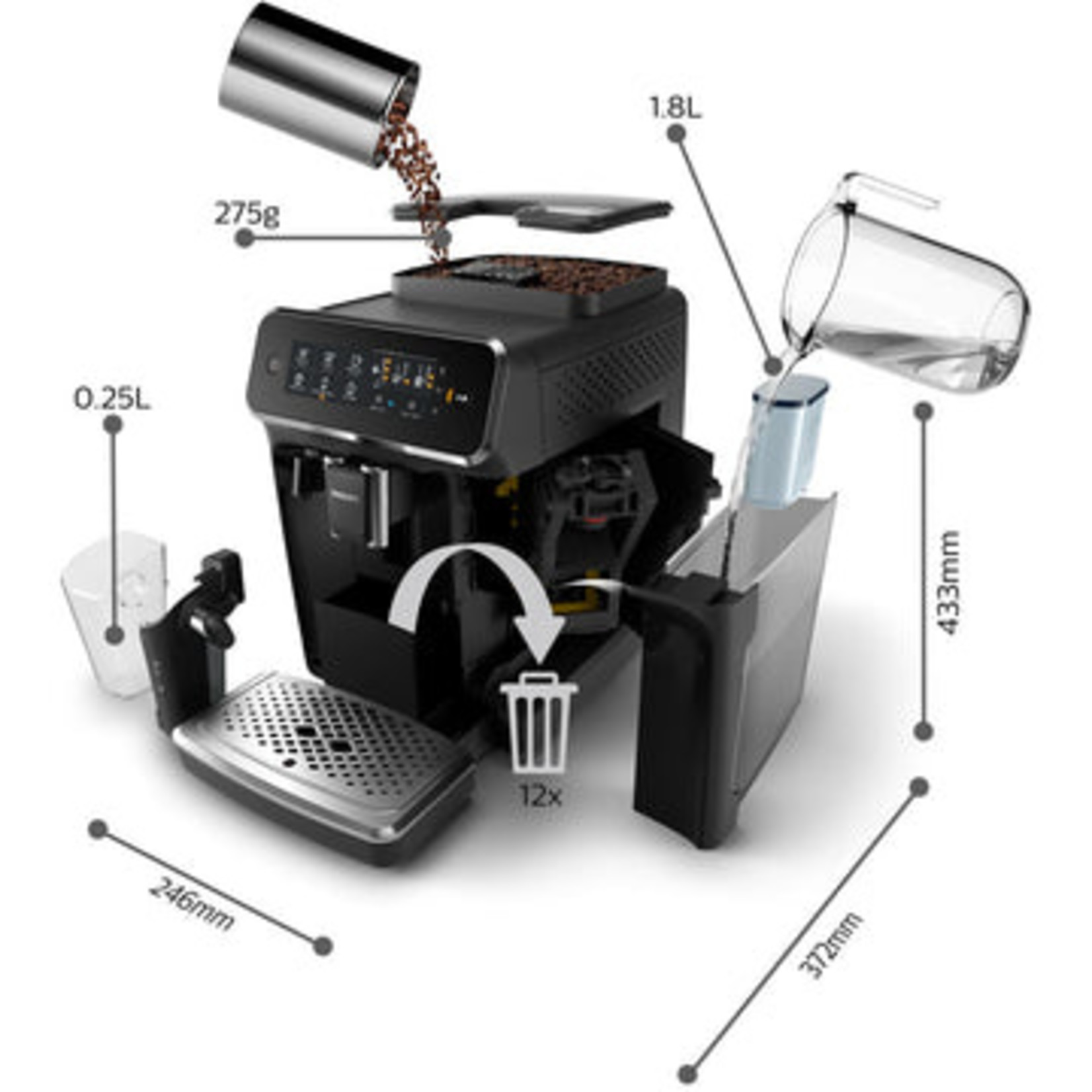 PHILIPS Série 3200 Espresso automatique Lattego (Démo de plancher)