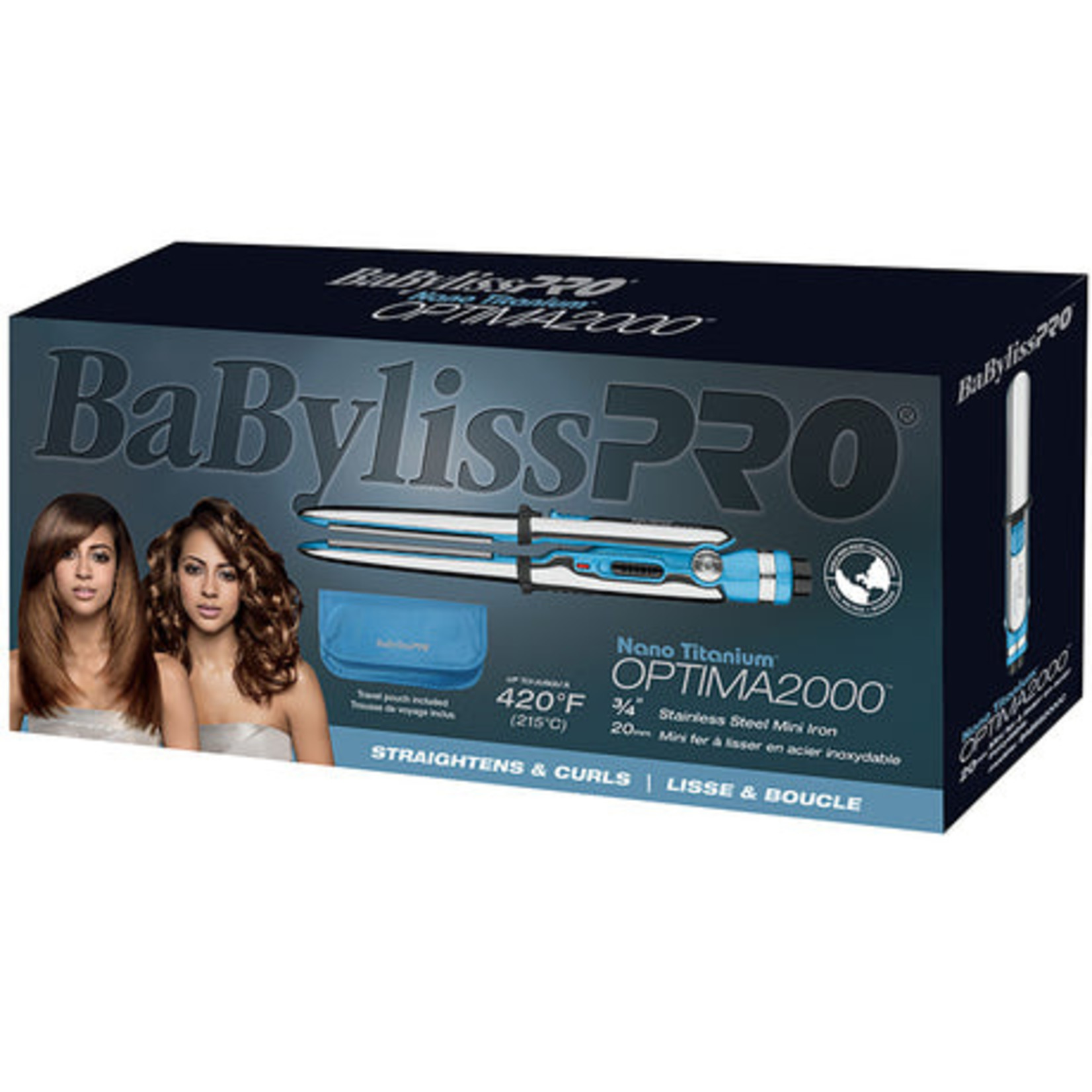BABYLISS PRO Nano Titanium™ Optima 3/4" Stainless Steel Mini Flat Iron