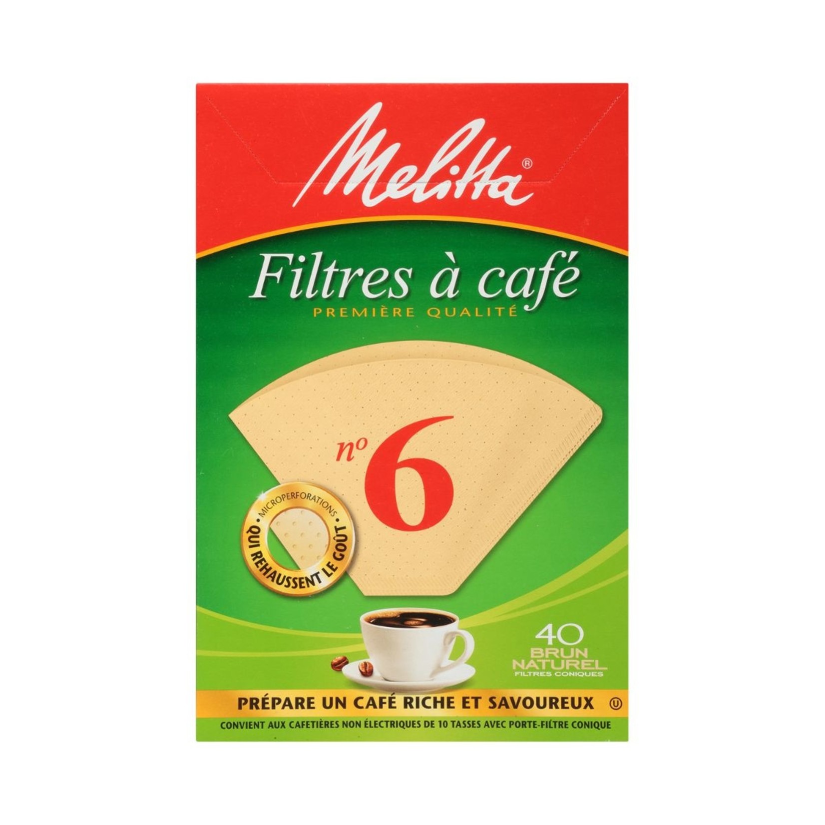 MELITTA FILTRE CONE #6 (40) NATUREL