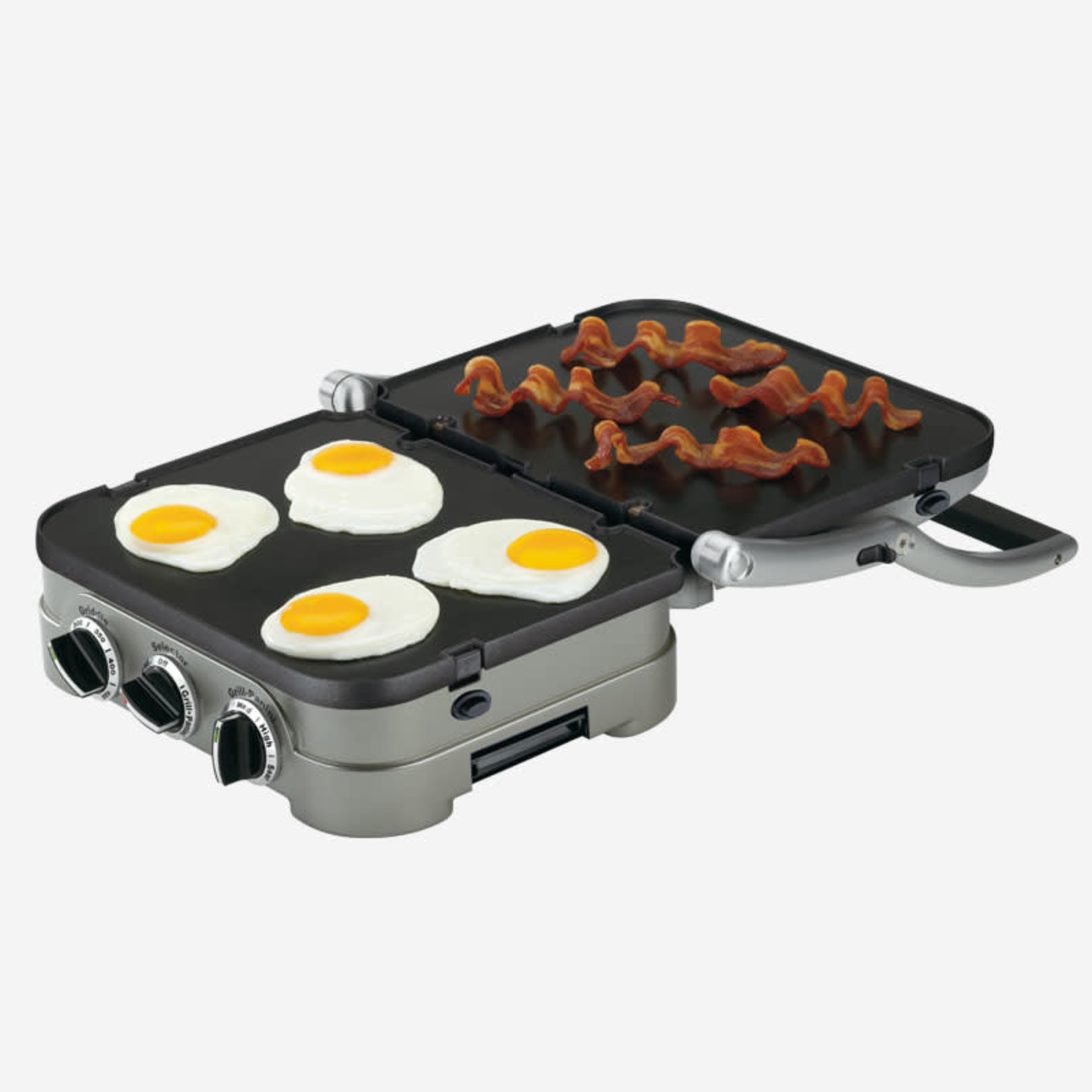 CUISINART Grill intérieur 5 en 1 chrome avec plaques pour gaufres en prime