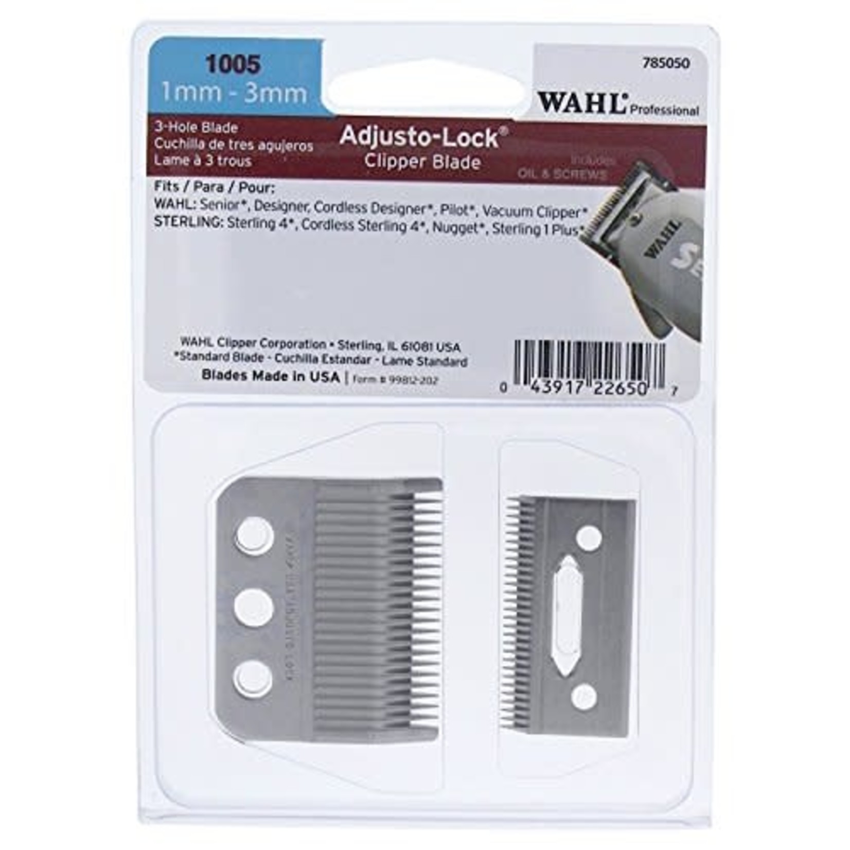 WAHL Ensemble lame STD Adjusto-Lock 3 trous