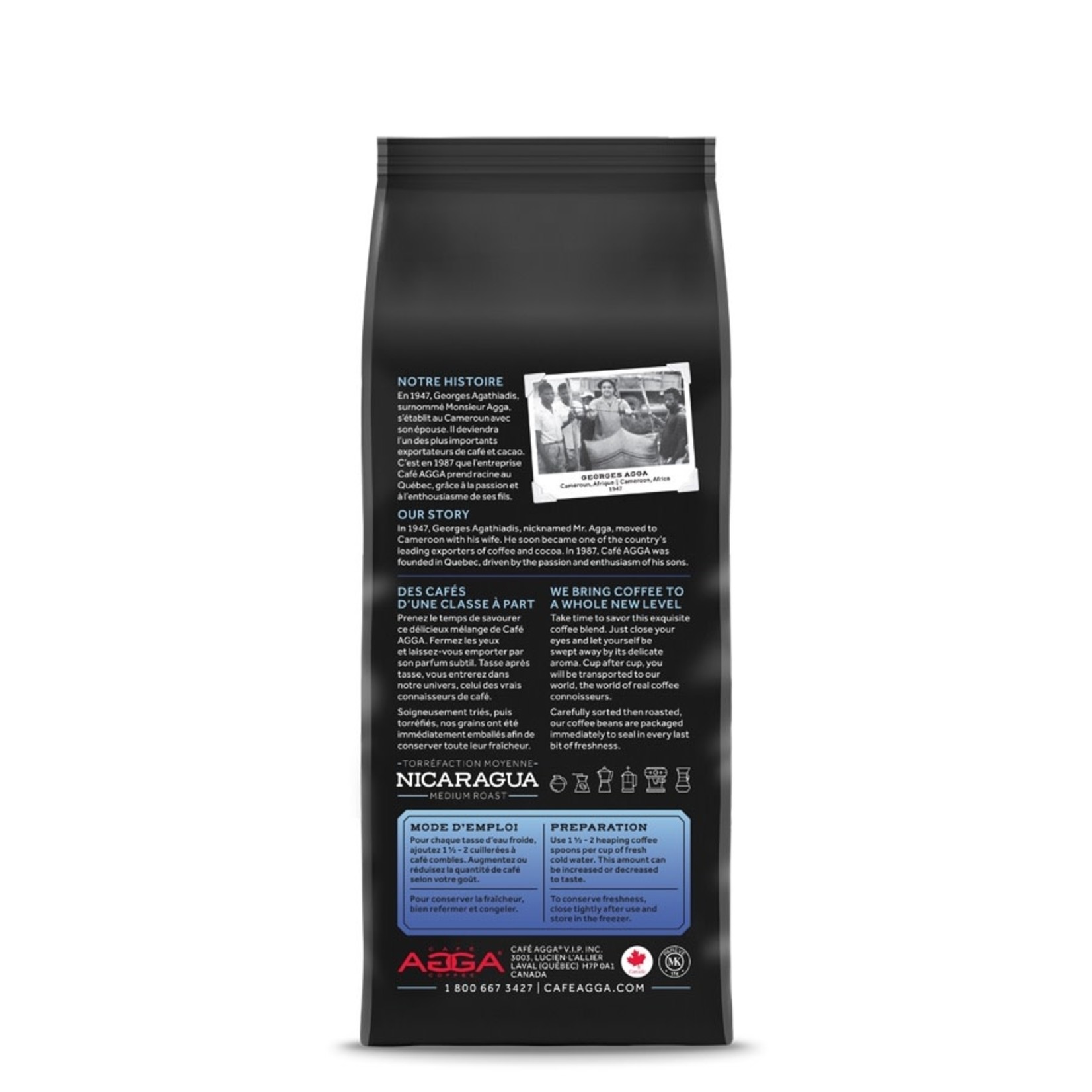 AGGA Café Nicaragua torréfaction moyenne 340g