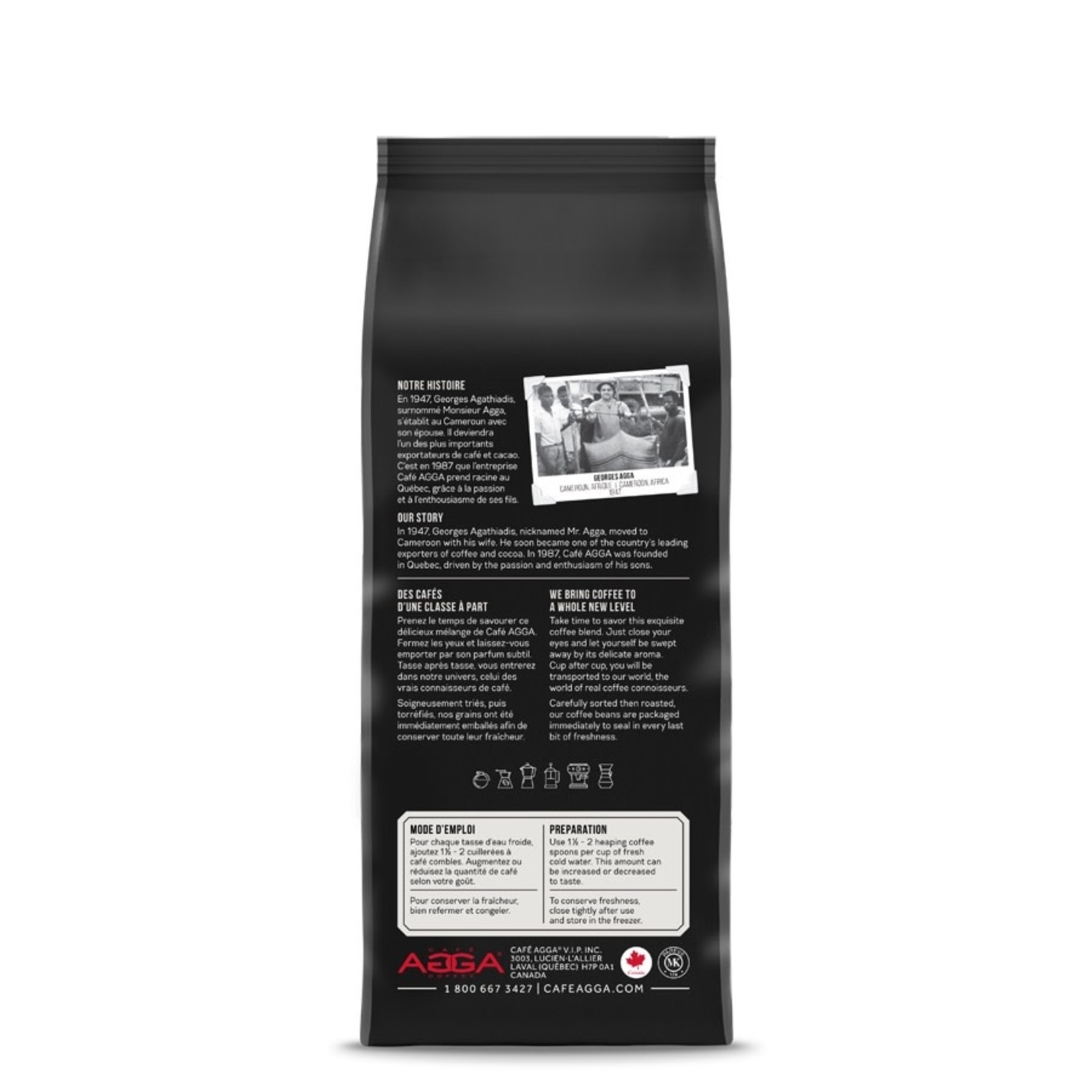 AGGA Café en grains Espresso Ristretto ultra-velouté 340g