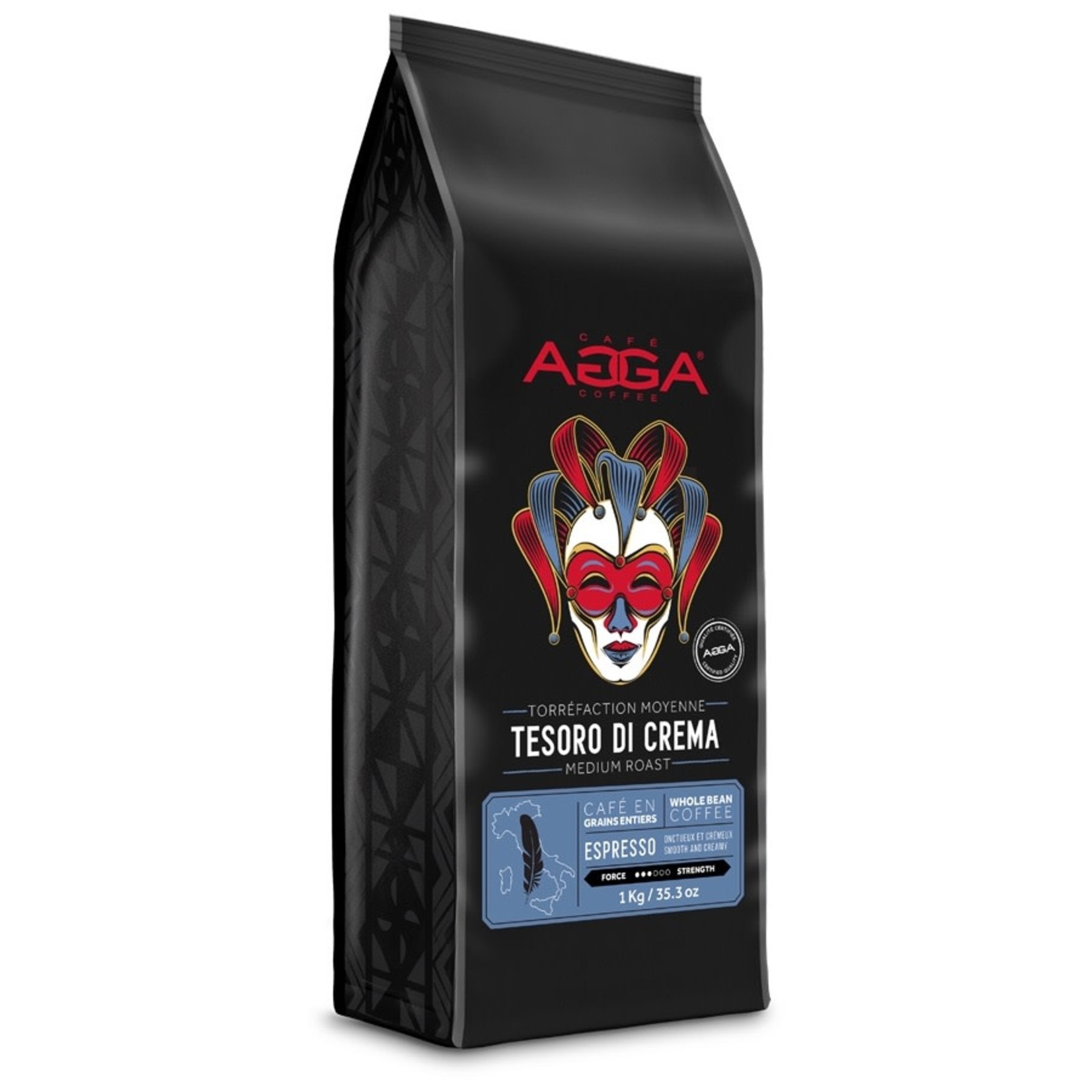 AGGA Café en grains Tesoro Di Crema 1kg