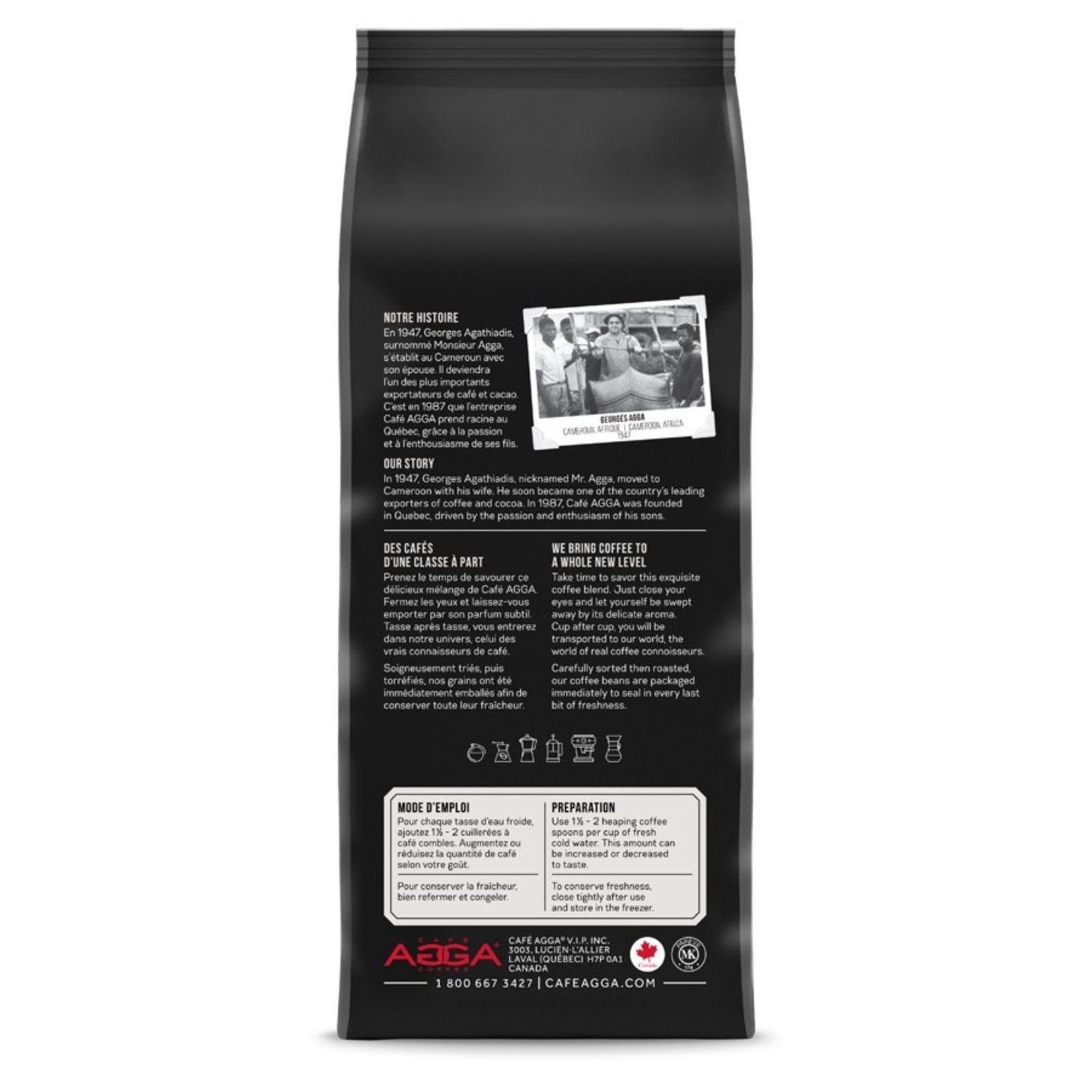 AGGA Café en grains Espresso Crema Barista 1kg