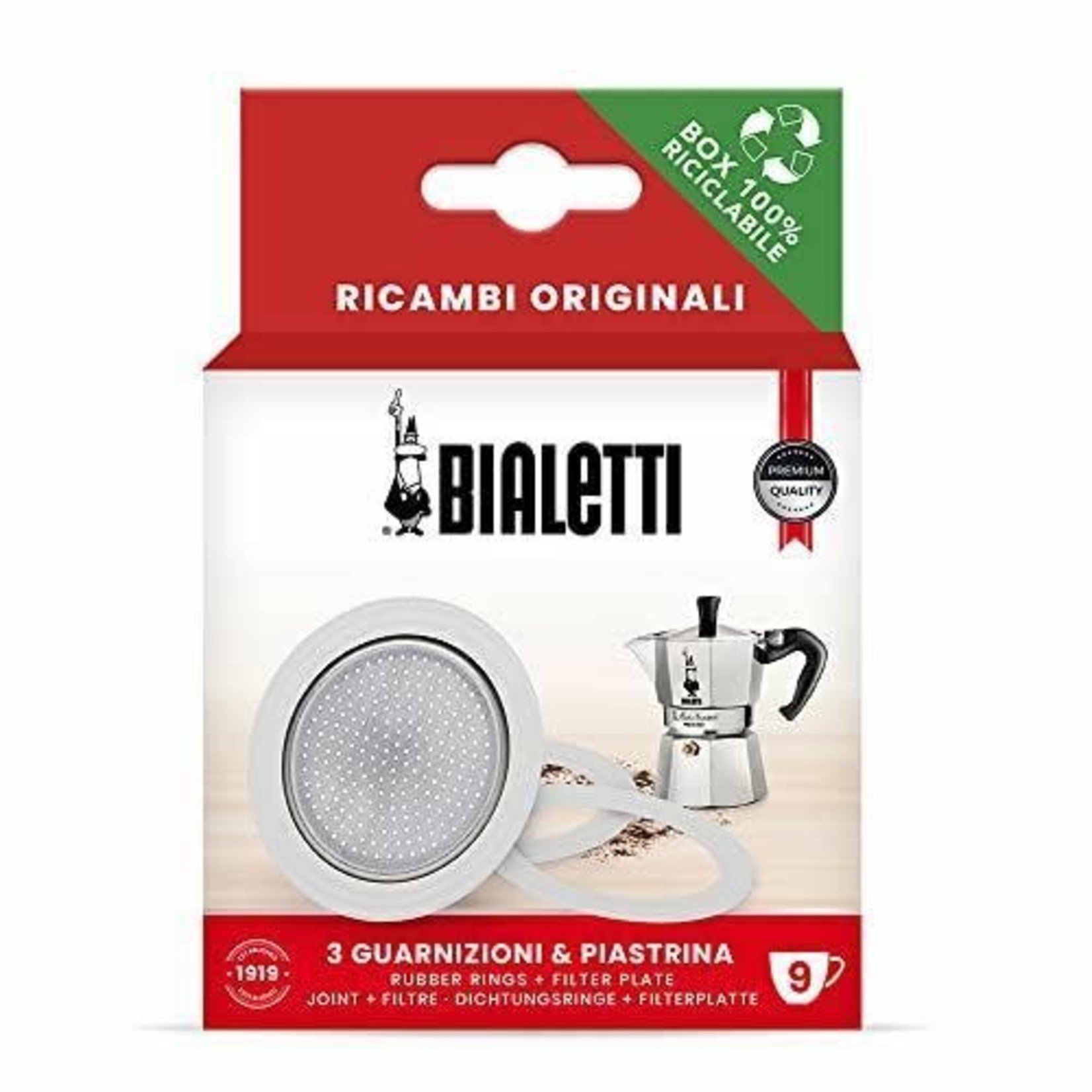 BIALETTI Ensemble de 3 joints et 1 filtre Moka