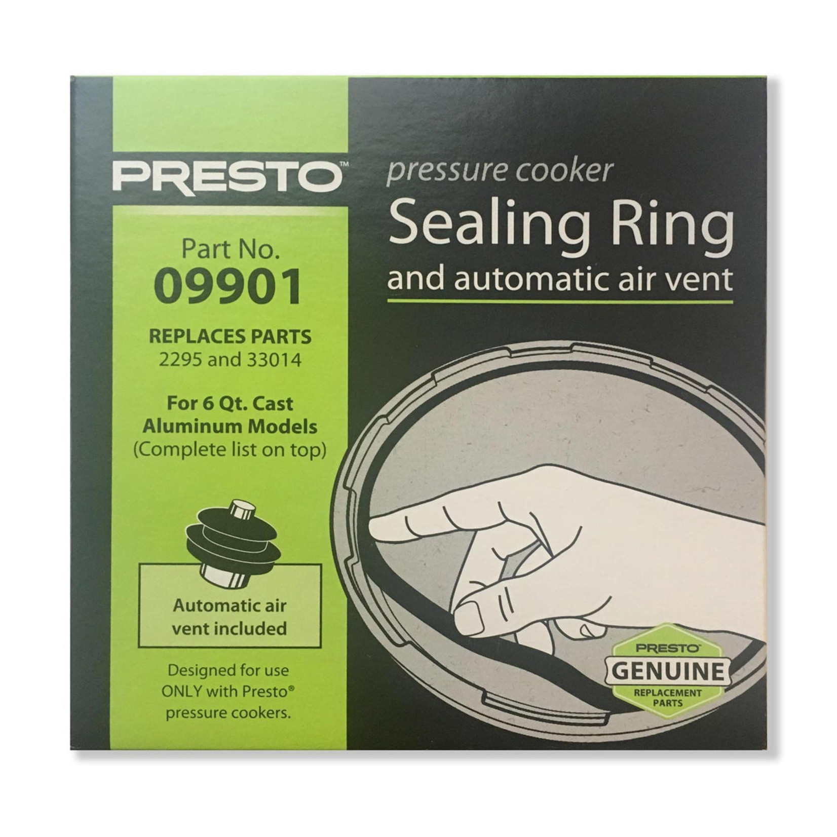 PRESTO Sealing Ring/Automatic Air Vent Pack (6 quart) 09901