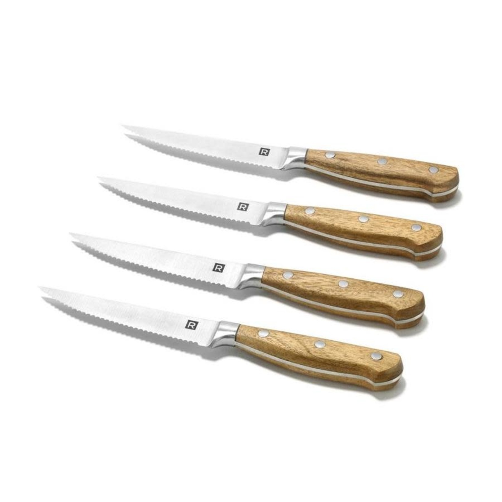 RICARDO Ensemble de 4 couteaux à steak en bois d'acacia