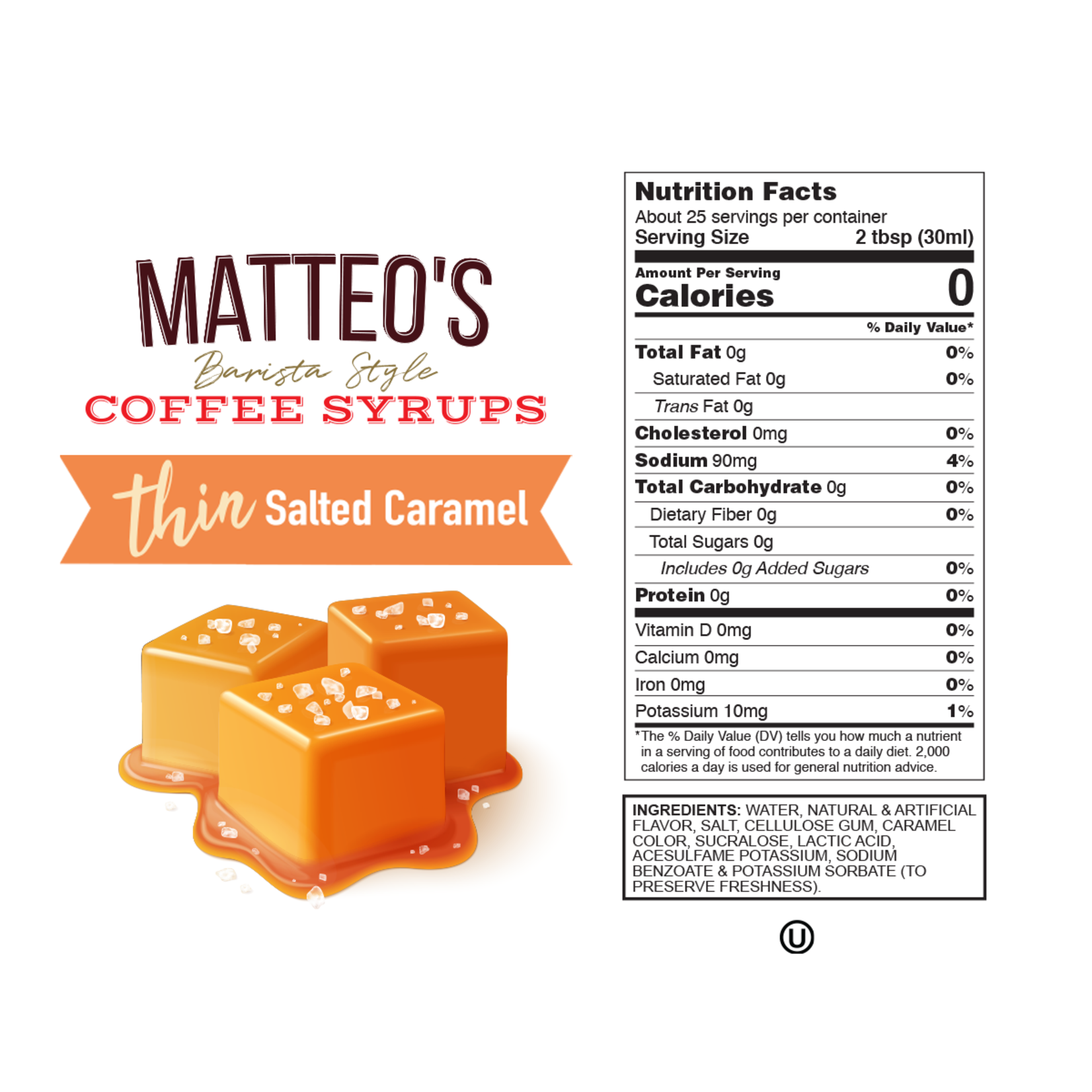 MATTEO'S Sirop de caramel salé 750ml